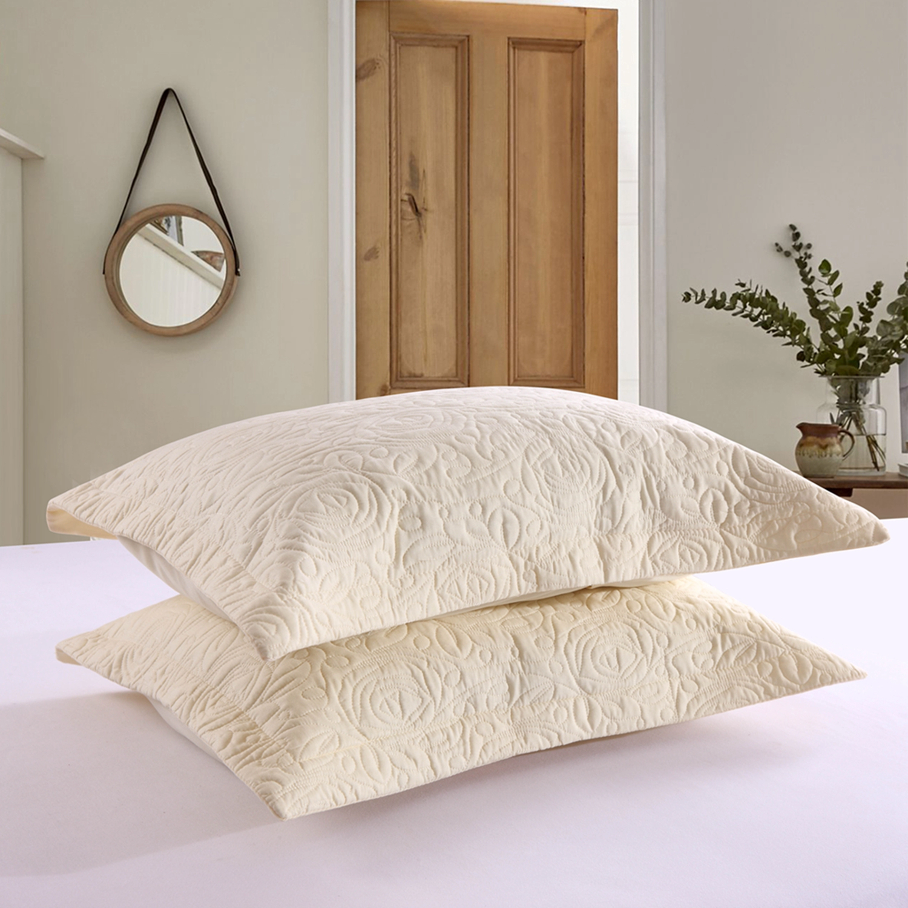 Marcielo 2 Pieces Quilted Pillow Shams, Decorative Covers