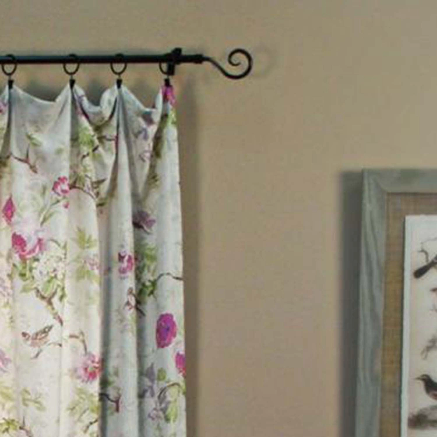 Balmoral Floral Print Tailored Panel Curtain 48-Inch-by-84-Inch - Lilac/Green