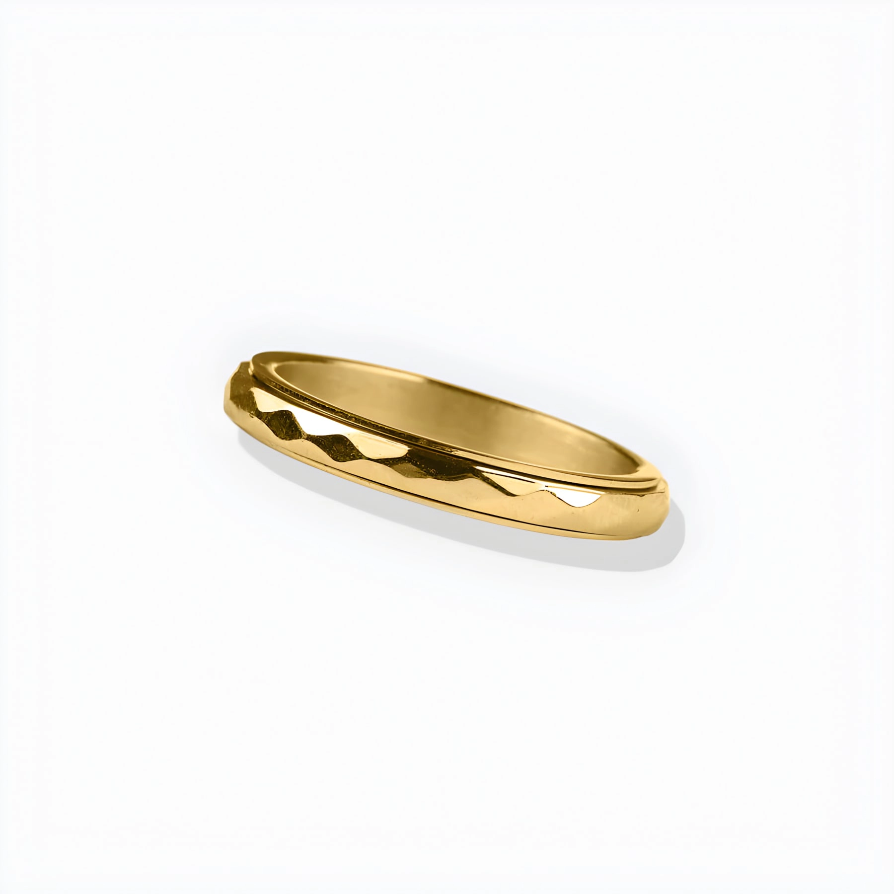 Mint & Lily Women's Dainty Hammered Band Spinning Fidget Ring