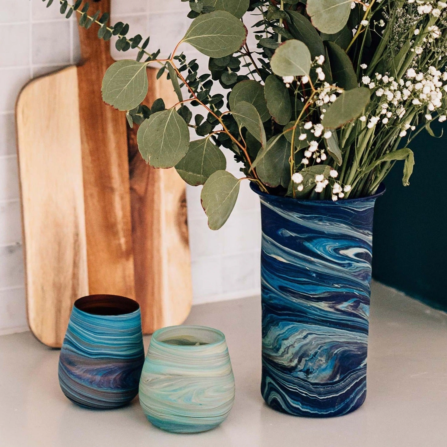 Ten Thousand Villages Phoenician Glass Vase