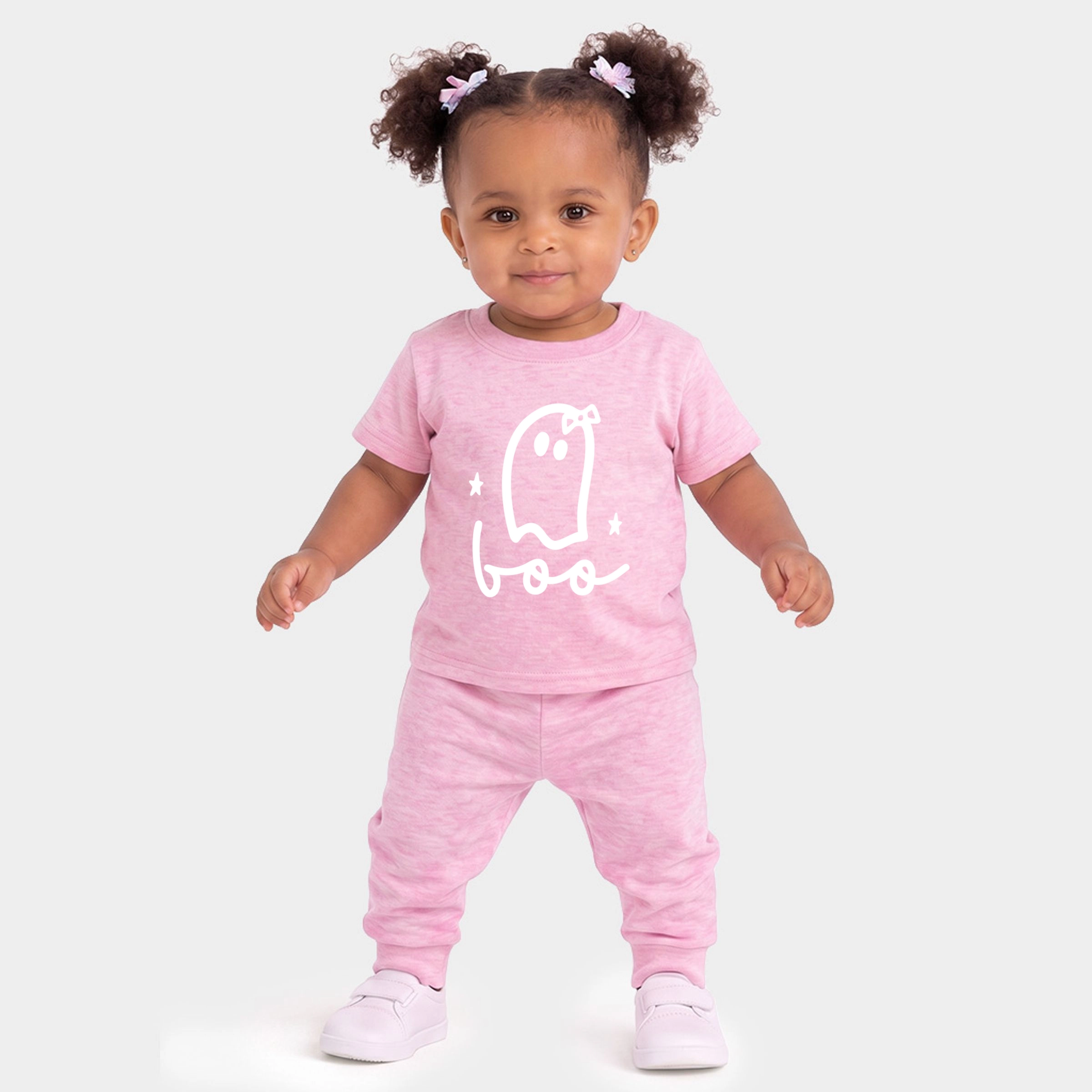 The Juniper Shop - Infant Jogger Pant Crew Set of 2 Boo Ghost Bow