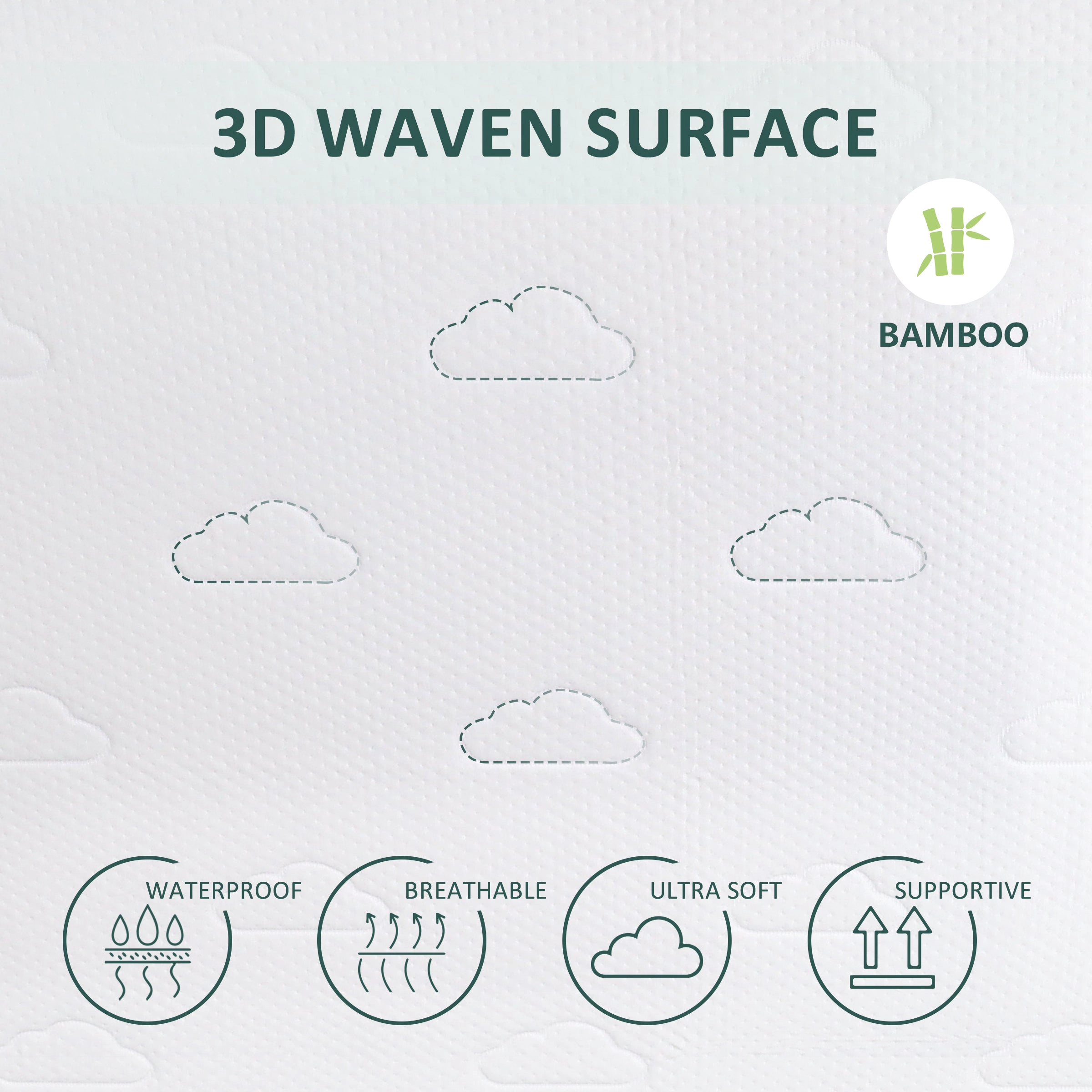 MarCielo Cooling Waterproof Mattress Protector - Premium Soft Breathable Viscose Fitted Bed Cover