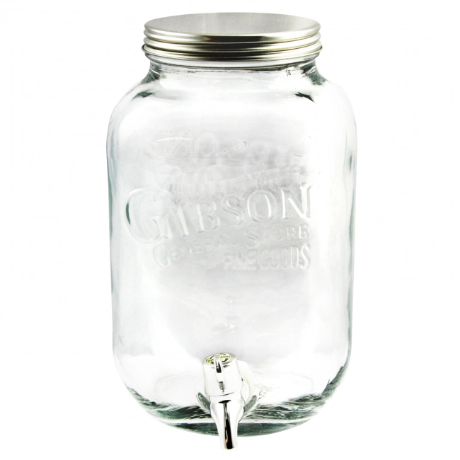 General Store 1 Gallon Clear Glass Mason Beverage Dispenser