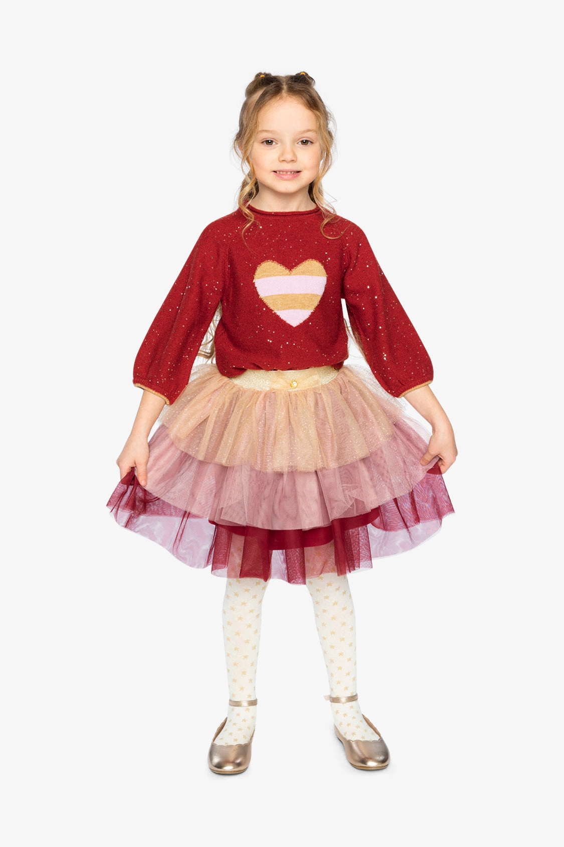 Deux par Deux Girls 3/4 Sleeve Knitted Sweater