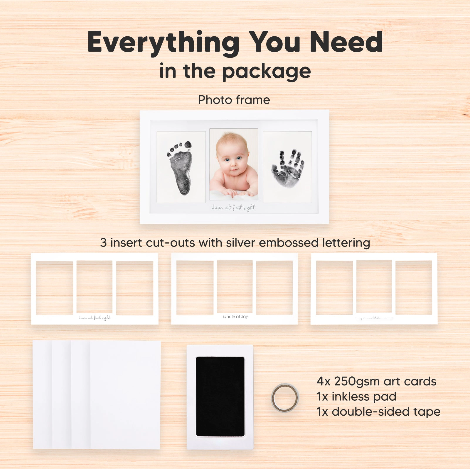 KeaBabies Duo Clean Touch Inkless Hand & Footprint Frame Kit