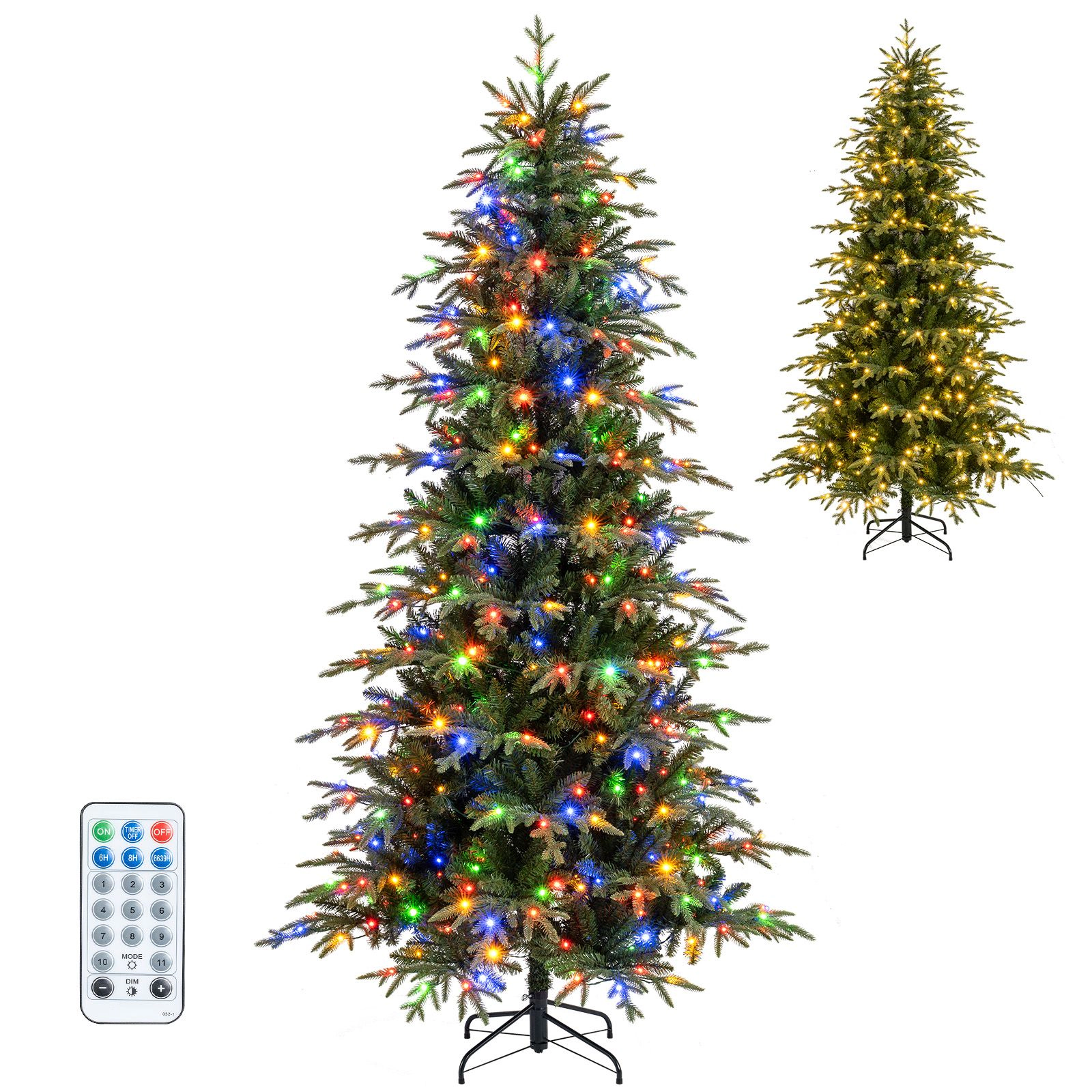 SlickBlue Green Artificial Christmas Tree with Dual-Layer Branches