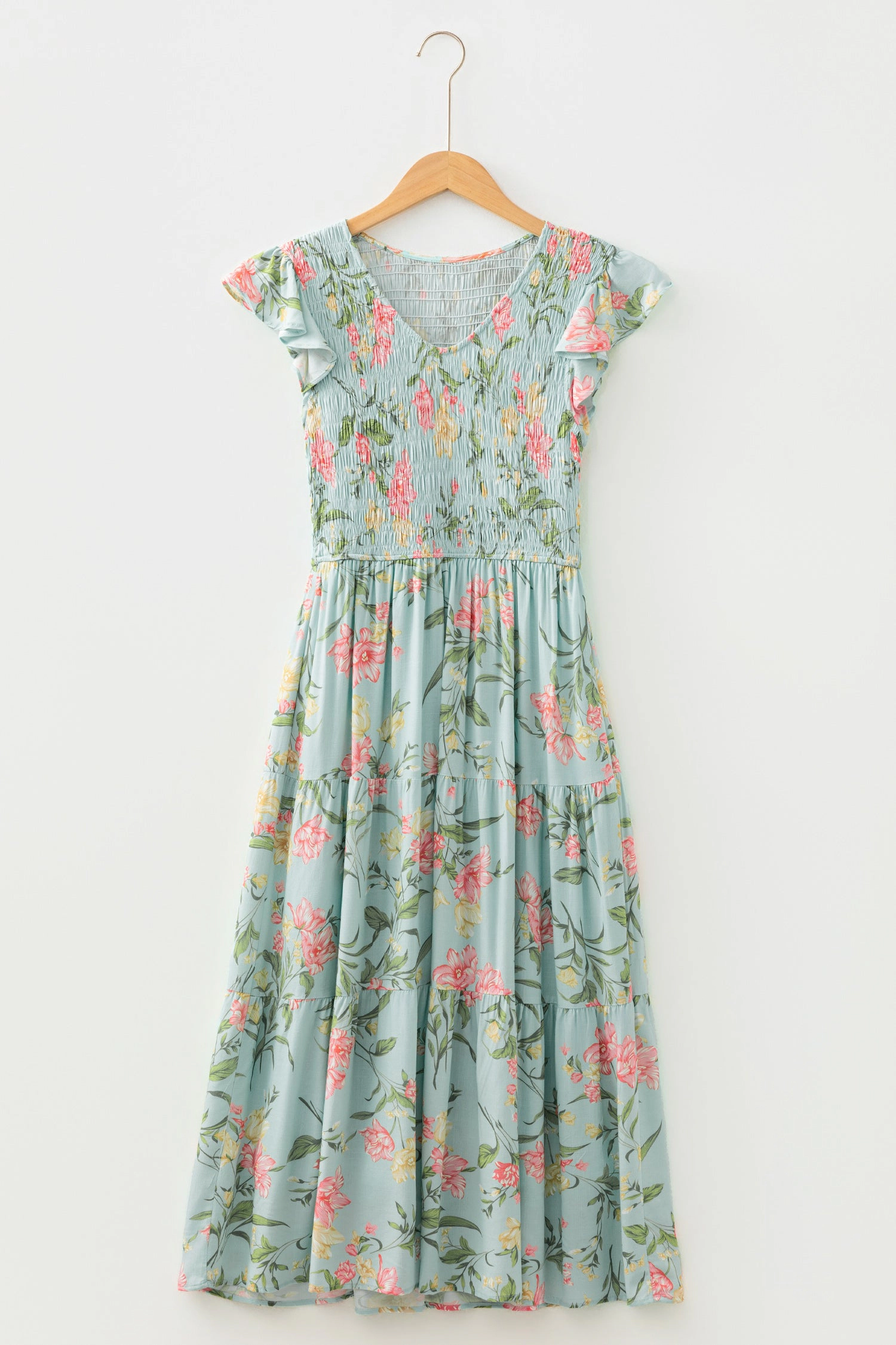 Threaded Pear Women's Alejandra Tiered Floral Maxi Dress