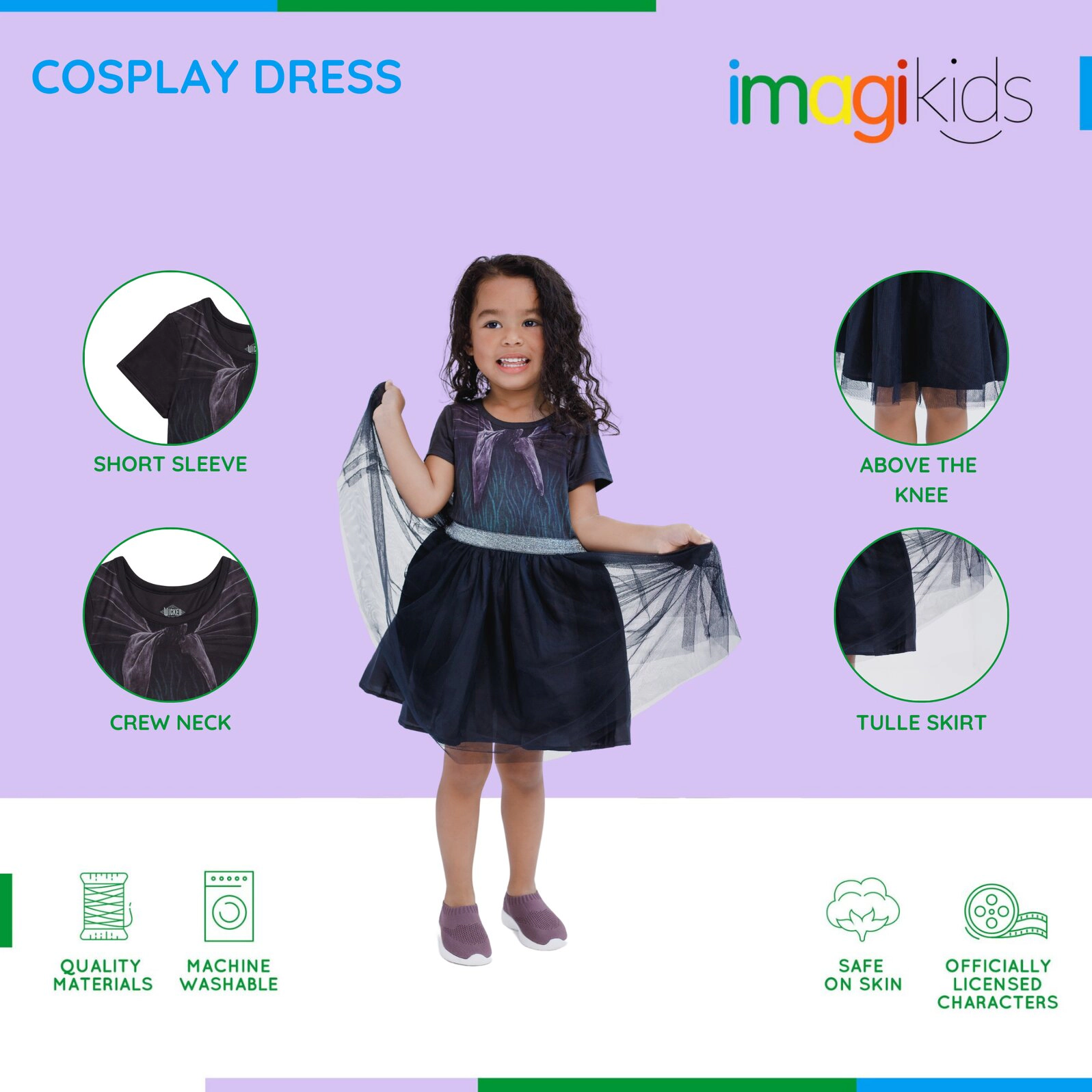 Wicked Girls' Cosplay Tutu Dress