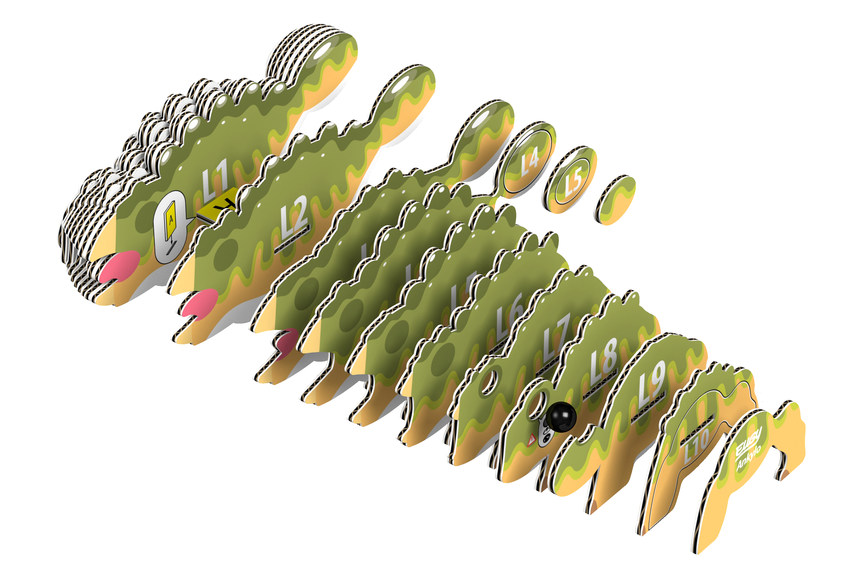 EUGY Ankylo 3D Puzzle - contains 26 puzzle pieces