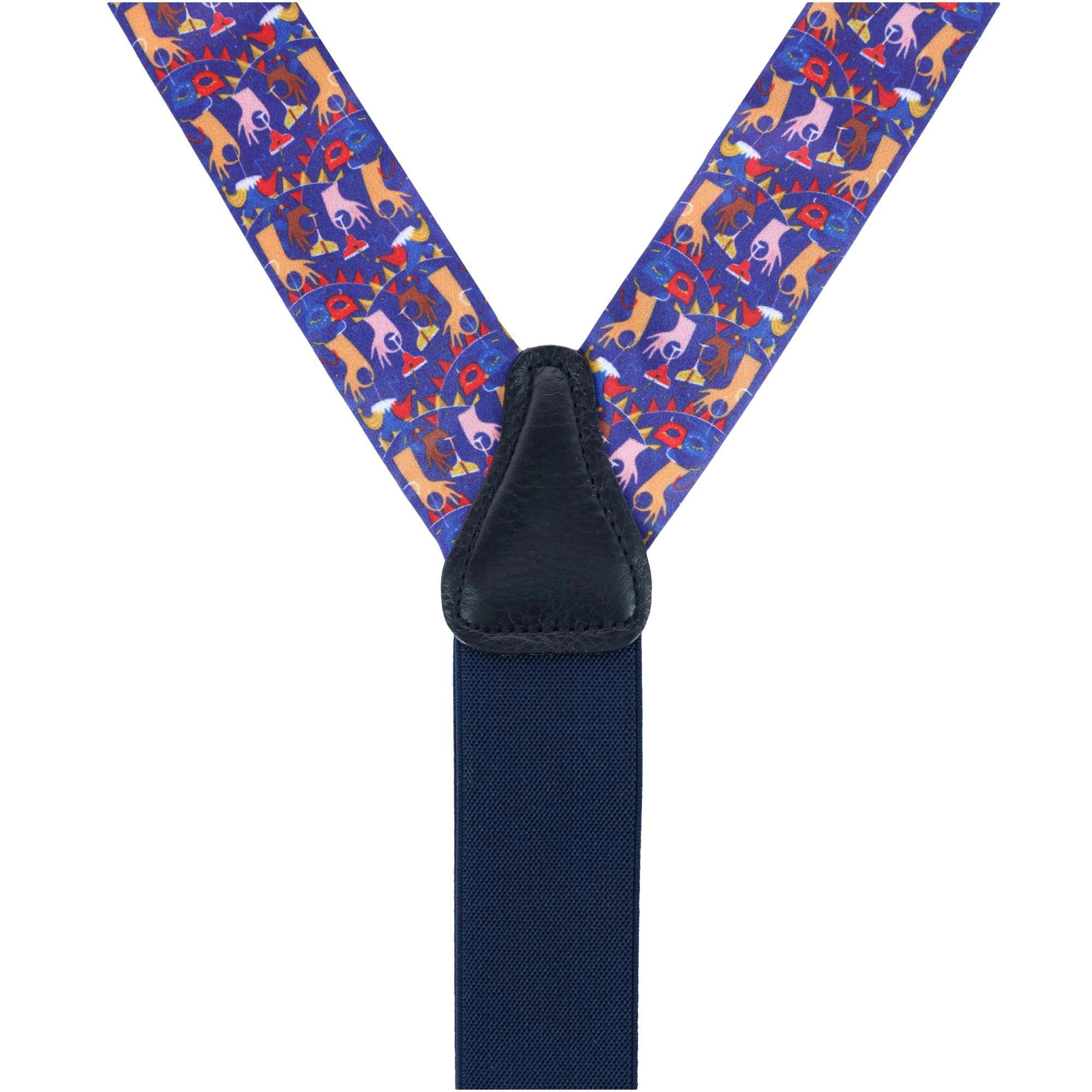 Trafalgar Men's Toast The Night Away Silk Button End Suspenders