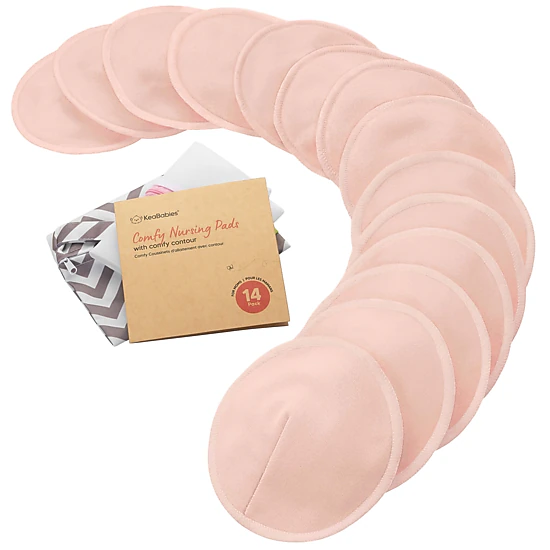 KeaBabies 14-Pack Comfy Nursing Pads, Postpartum Breastfeeding Pads