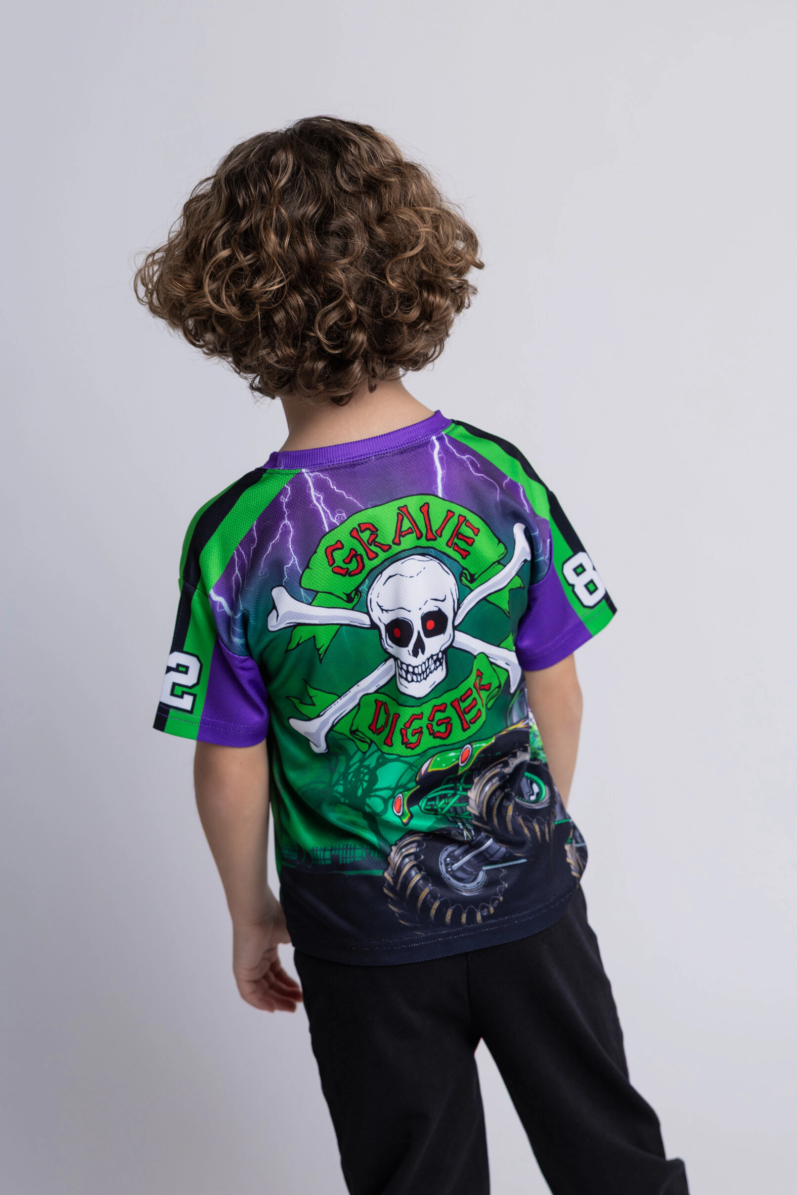 Monster Jam Grave Digger Boys' Athletic 2-Piece T-Shirt and Joggers Set