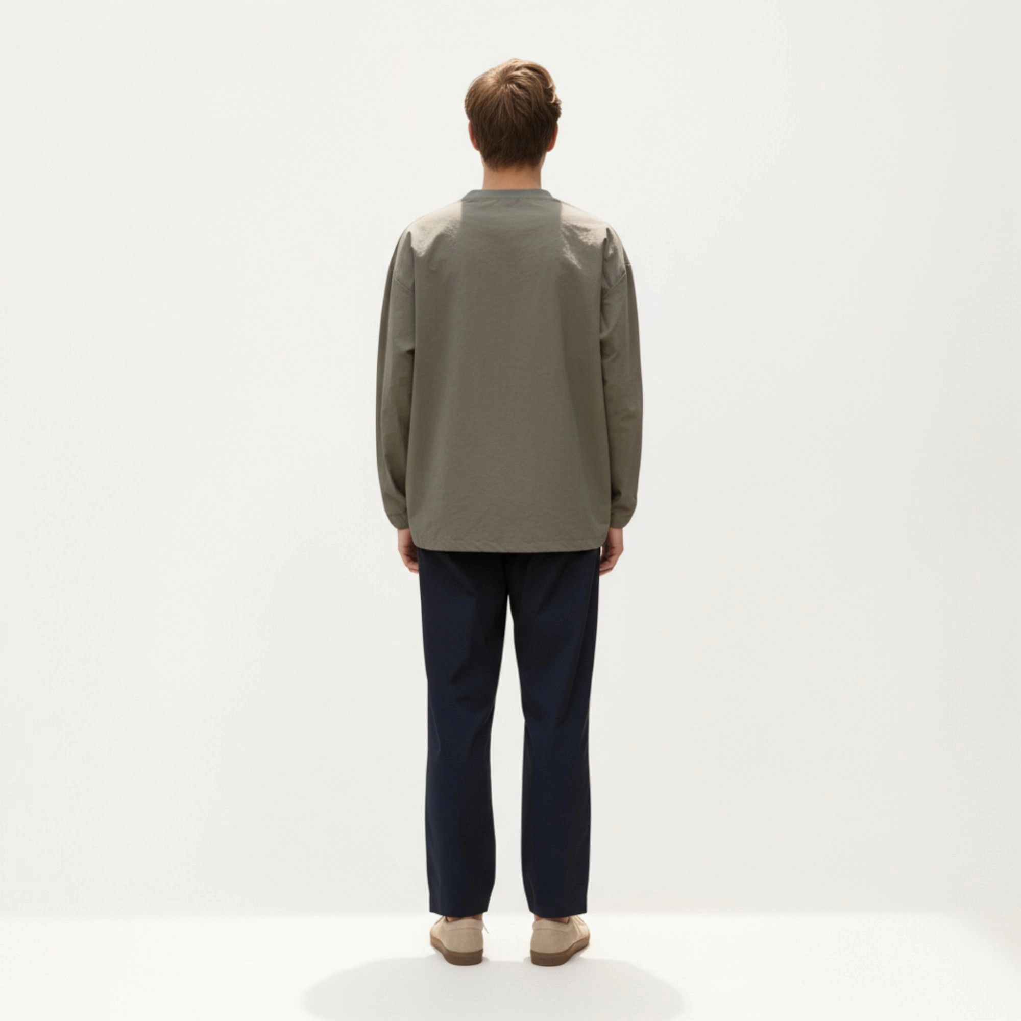 Anna-Kaci Men's Long Sleeve Crew Neck Utility Pullover with Zipper Chest Pocket and Elastic Cuffs