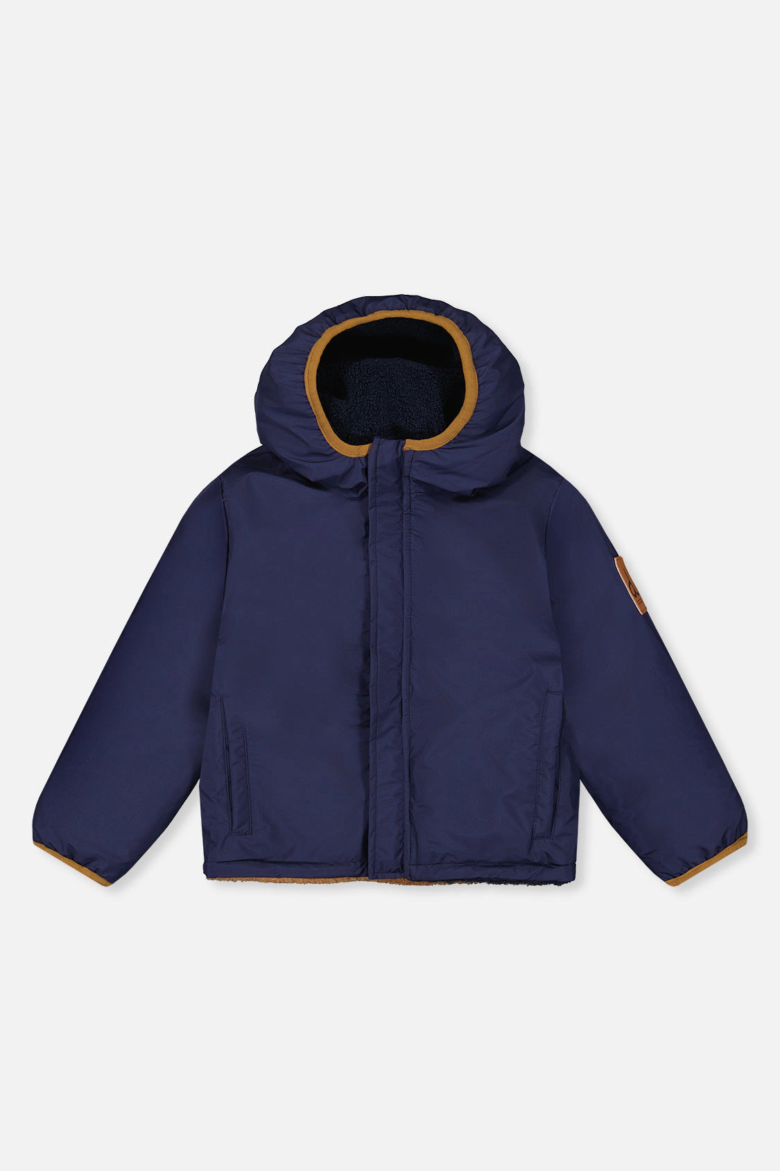 Deux par Boys Sherpa and Water-Resistant Reversible Mid-Season Jacket