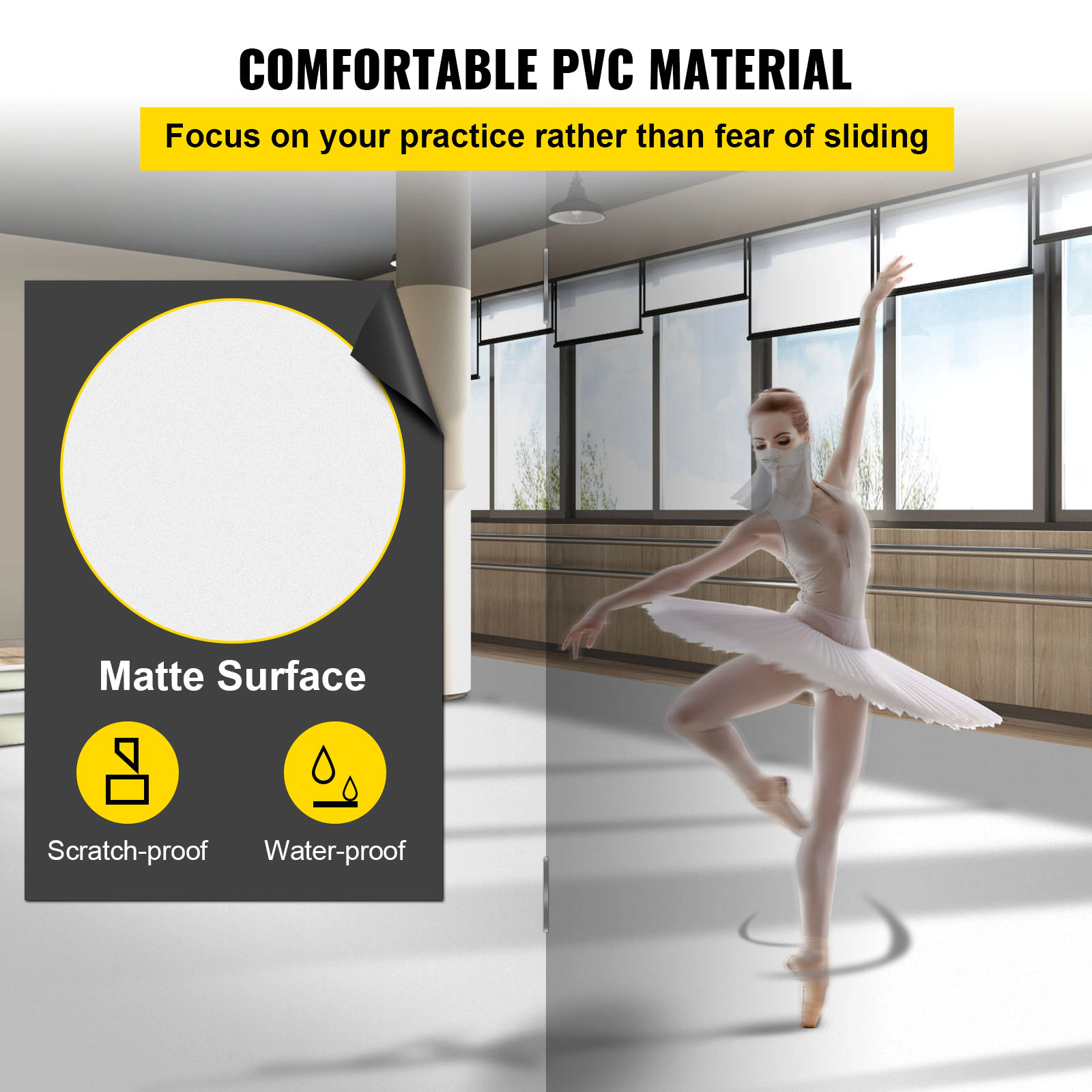 HONGGE Dance Floor Roll, Portable PVC Dance Flooring