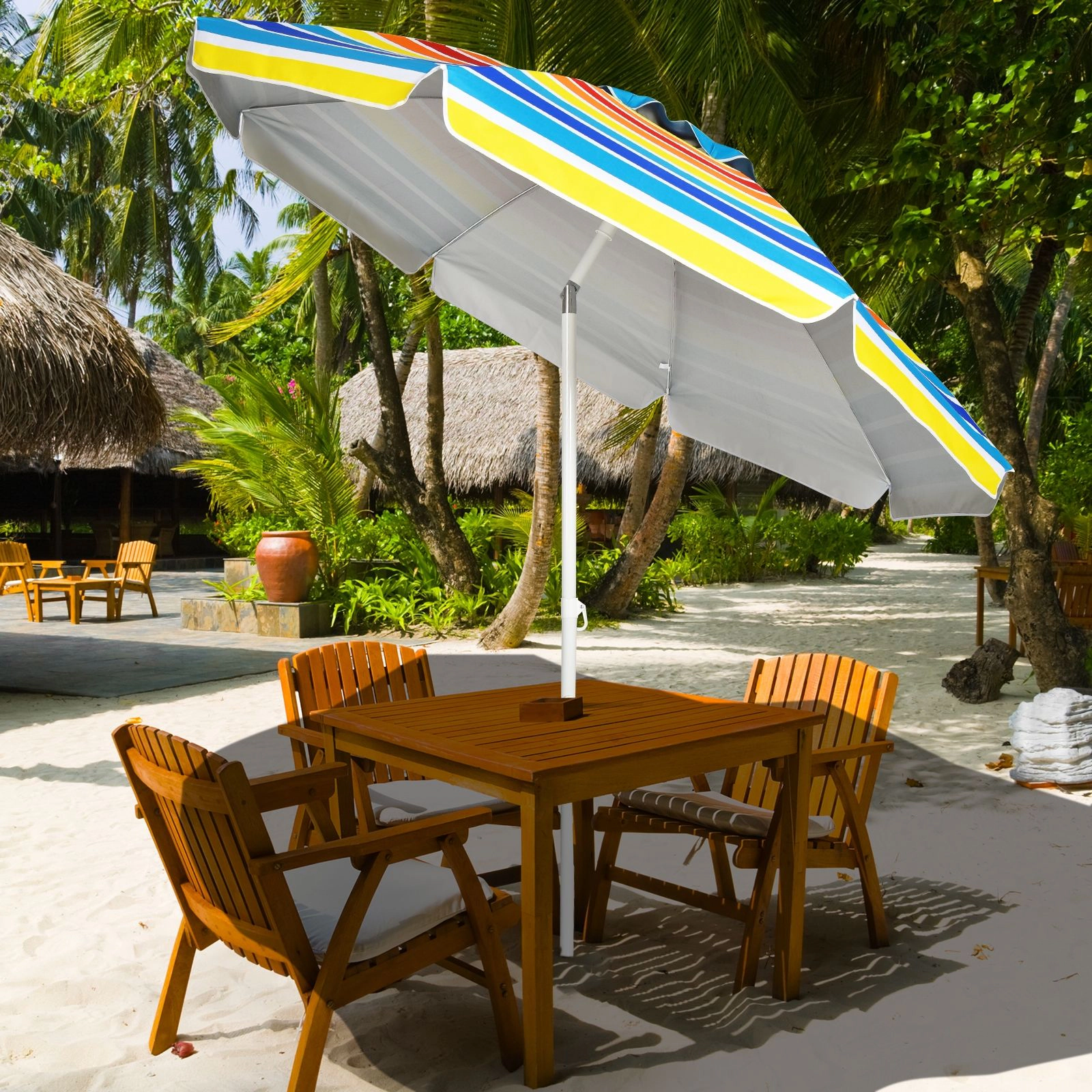 SlickBlue Portable Outdoor Beach Umbrella with Carry Bag and Vented Canopy