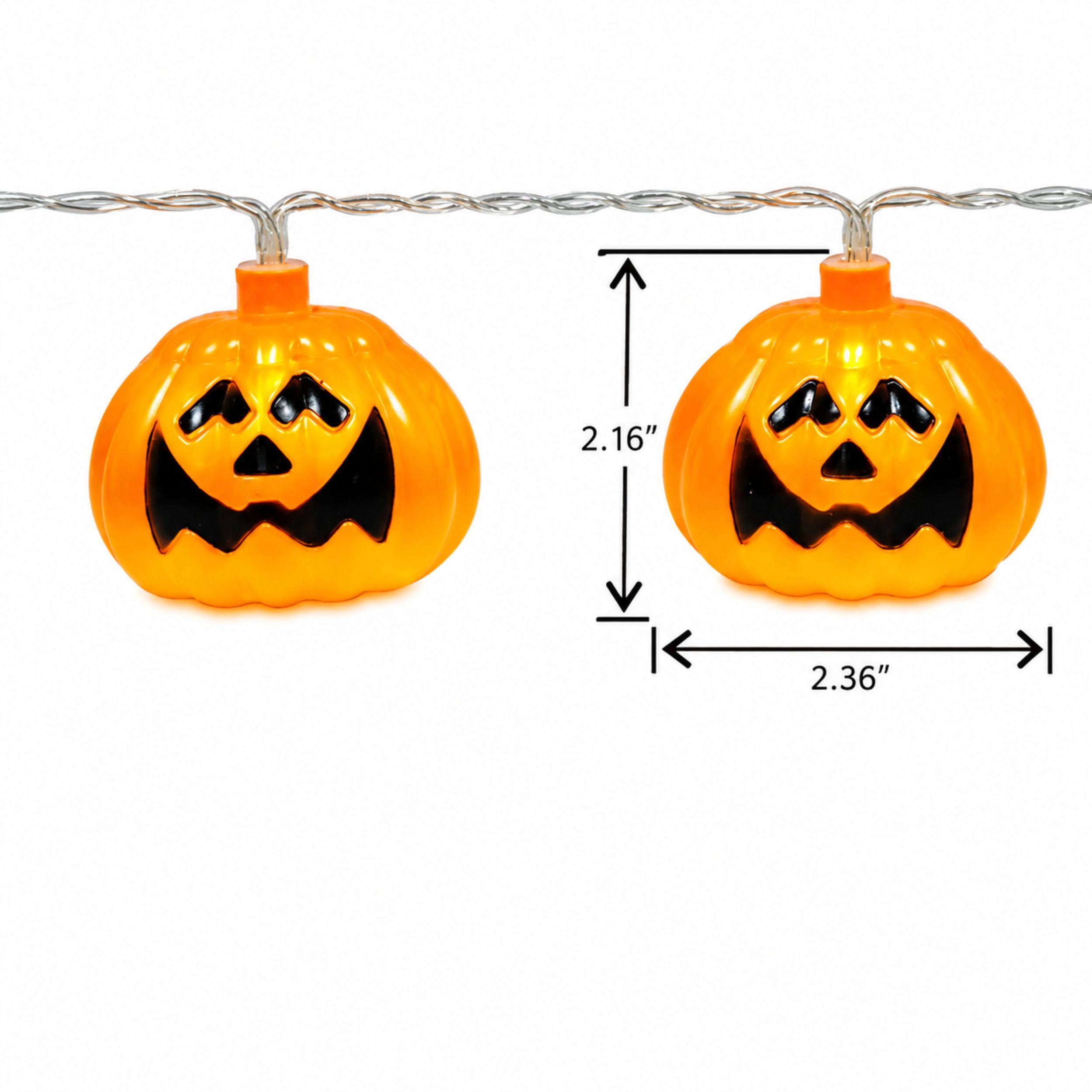 Home Collection 9 Ft 16 LED Halloween Pumpkin String Lights
