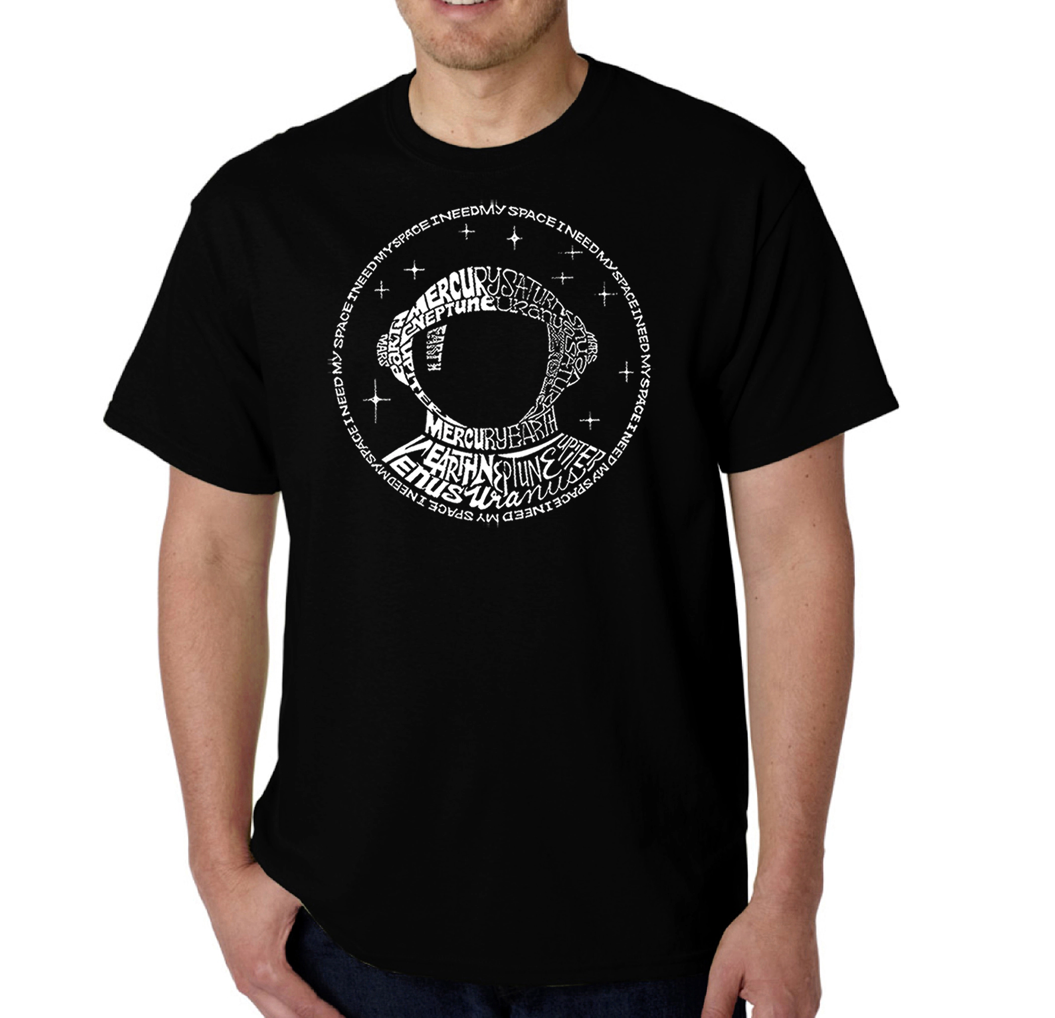 LA Pop Art Men's Word T-Shirt - I Need My Space Astronaut