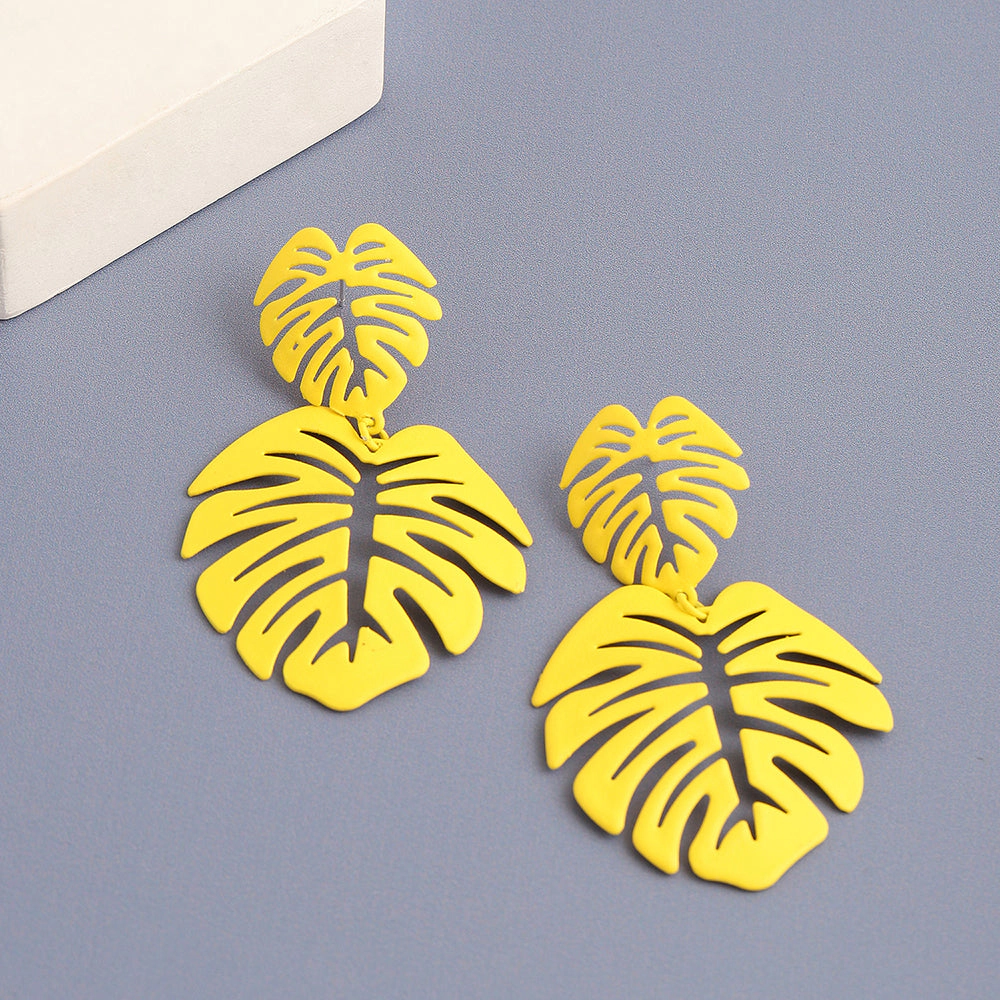 SOHI Women's Leaf Drop Earrings
