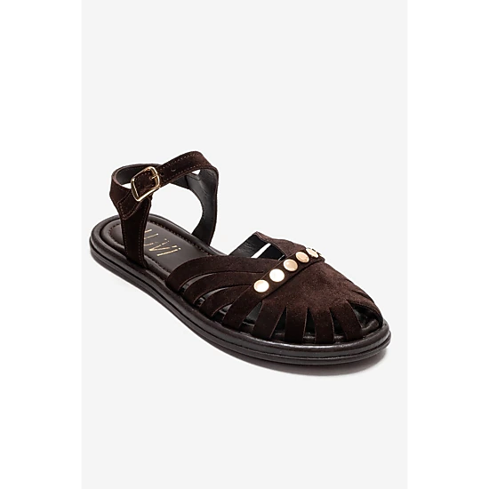 Forever & Always Womens Chiela Leather Ankle Strap Sandals