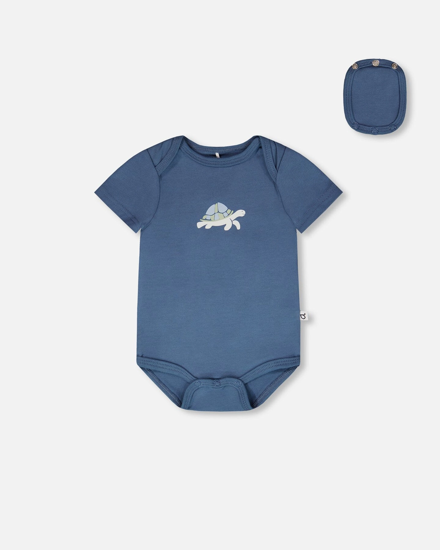 Deux par Deux Boys Evolutive Organic Cotton Jersey Short Sleeve Turtle Graphic Onesie