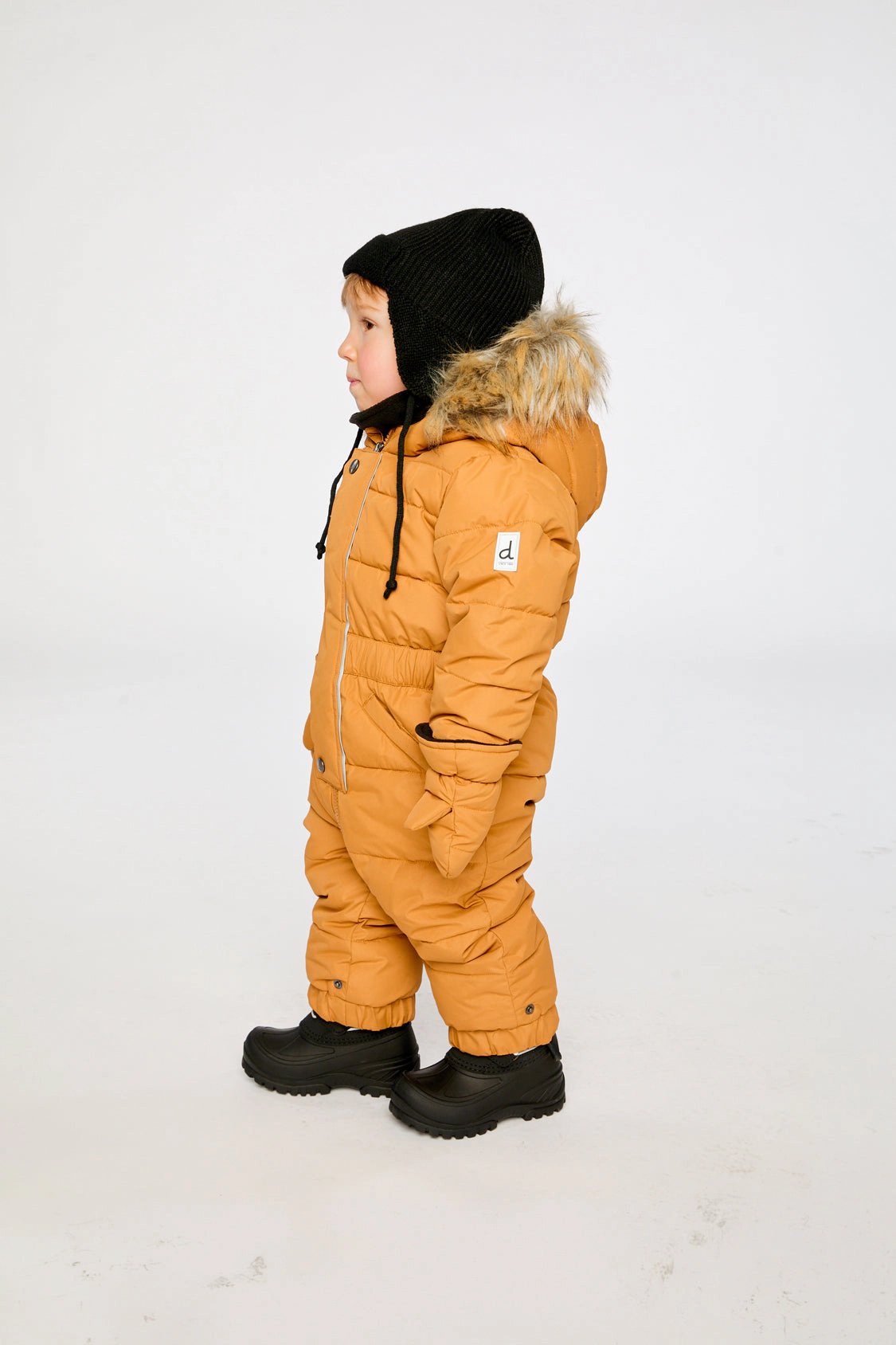 Deux par Unisex Original One Piece Puffy Snowsuit with Removable Mittens and Boots