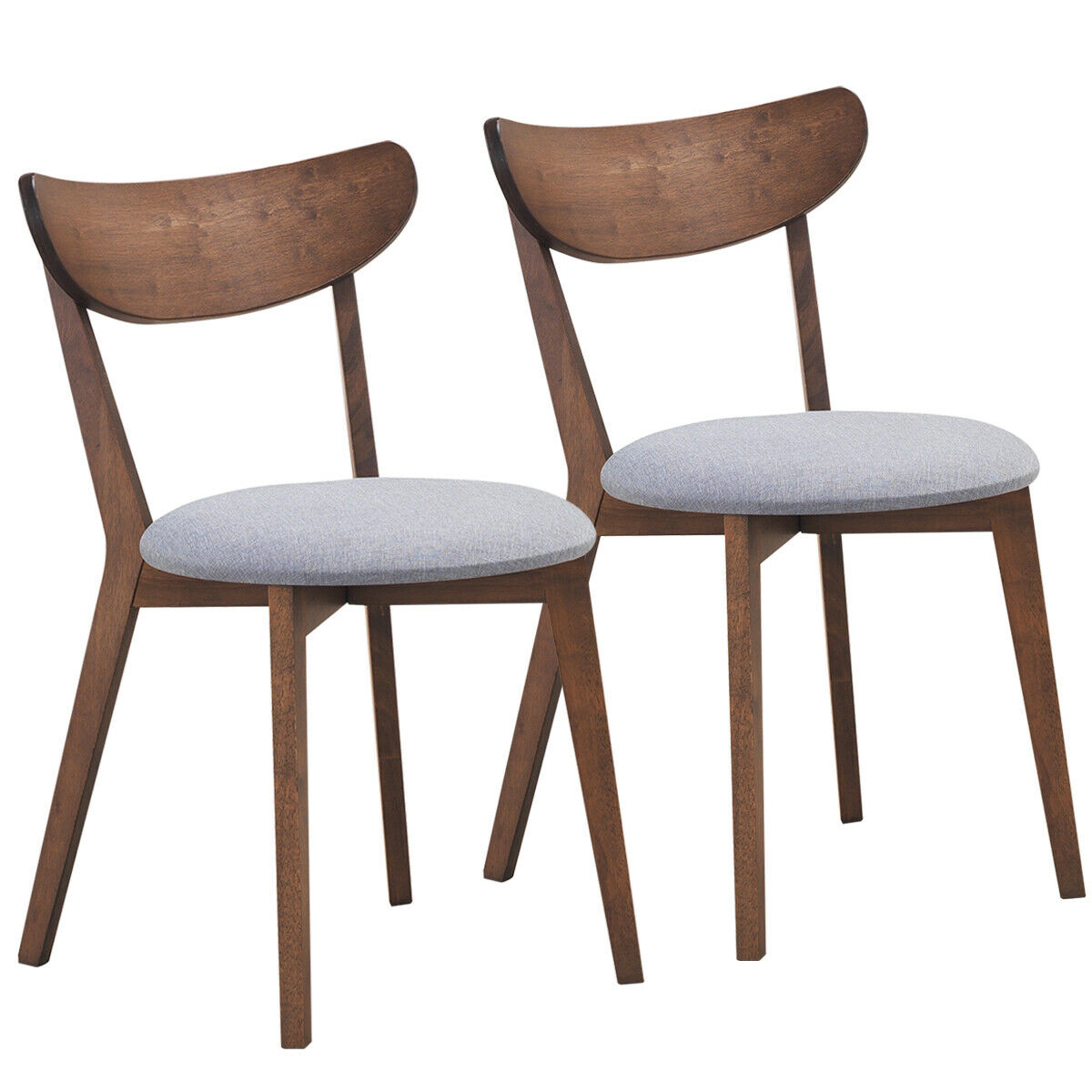 LJG Set of 2 Dining Chairs Upholstered Curved Back Side