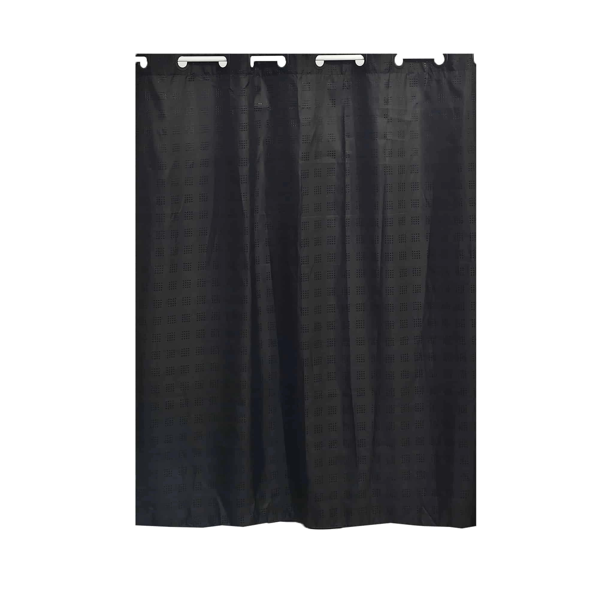 Evideco French Home Goods  Textured Polyester Shower Curtain Panel with Integrated Clip-On Rings