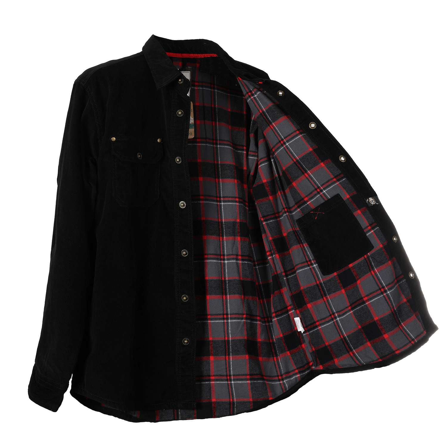 Gioberti Men's 100% Cotton Extremely Soft Corduroy Shirt Jacket with Flannel Lining