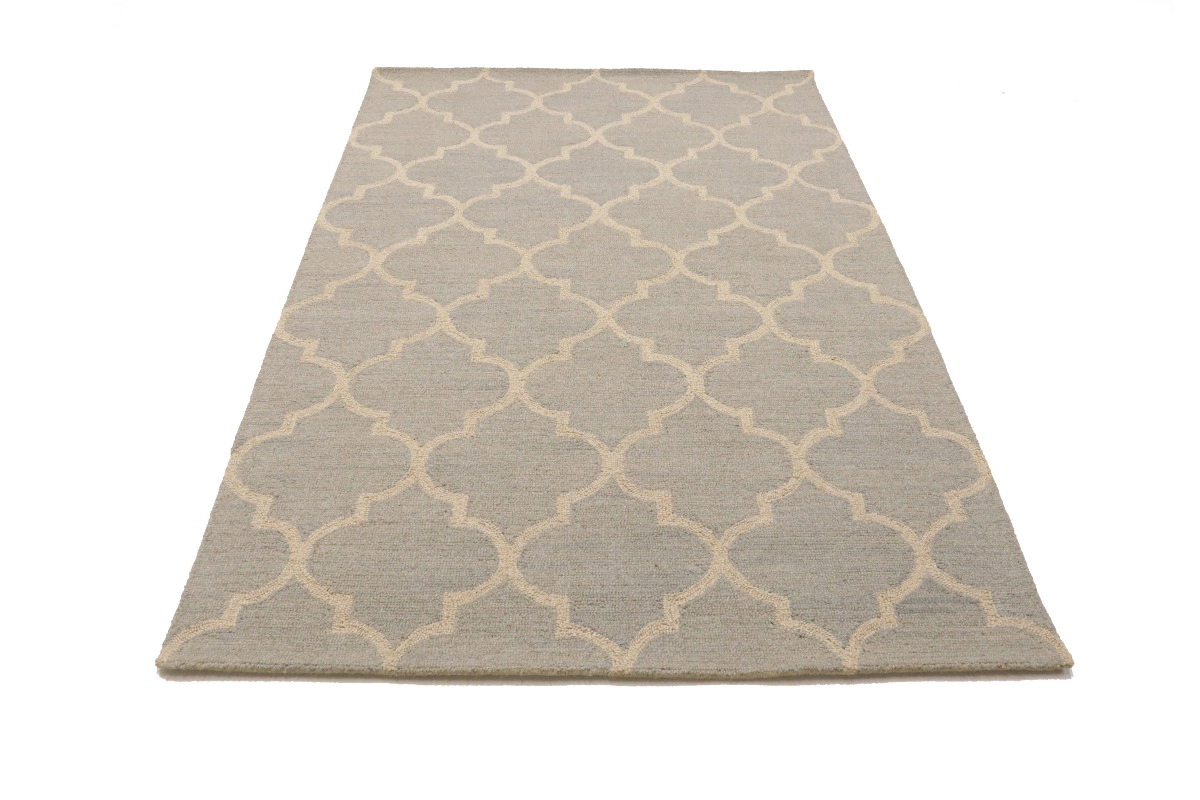 Magic Rugs Greige Trellis 5X8 Hand-Tufted Modern Rug