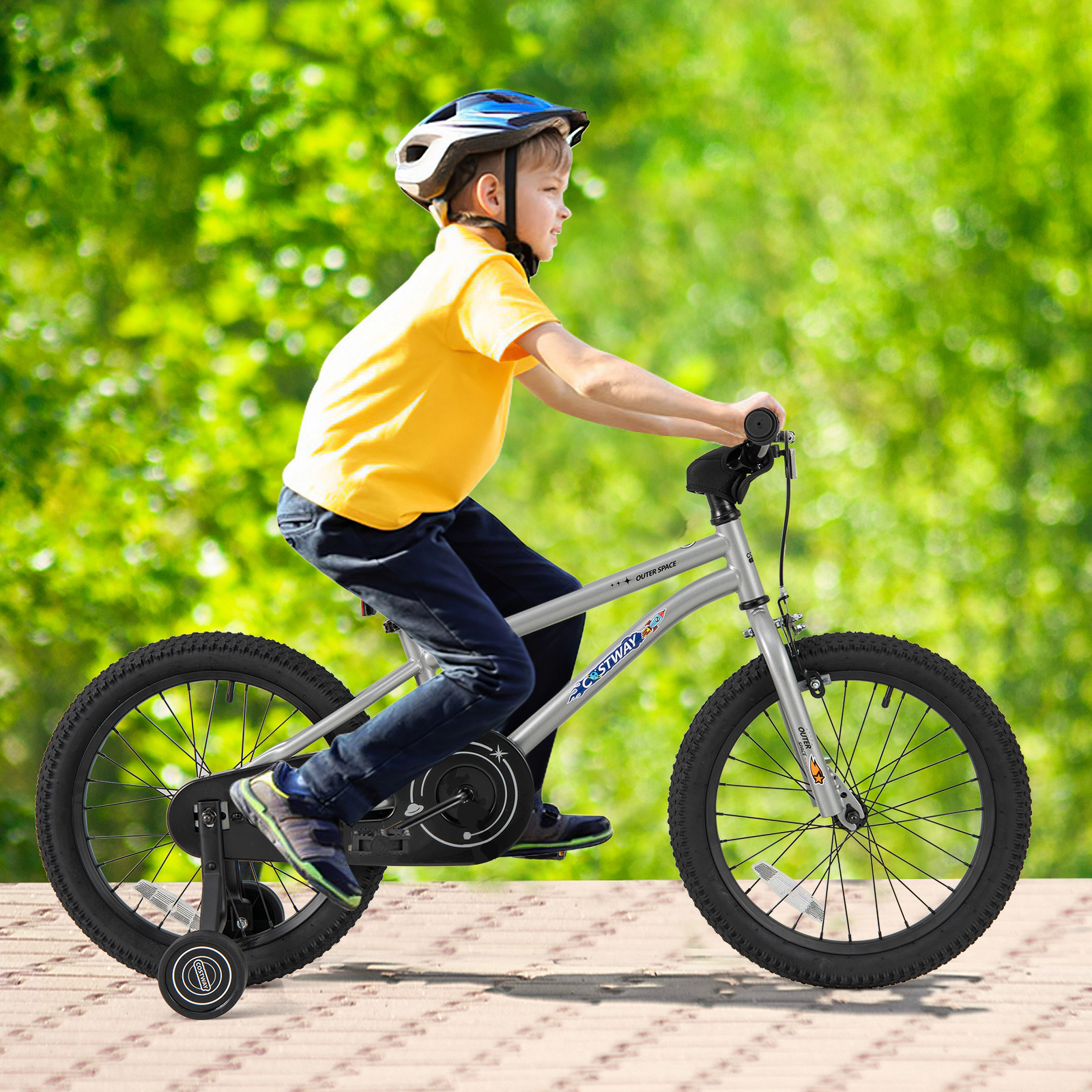 LJG Kids Bike Bicycle for Boys Girls 3-5 with High Carbon Steel Frame