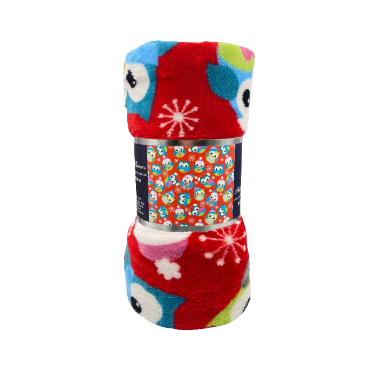 Plazatex MicroPlush Owl Printed Holiday Throw Blanket - 50x60", Multi