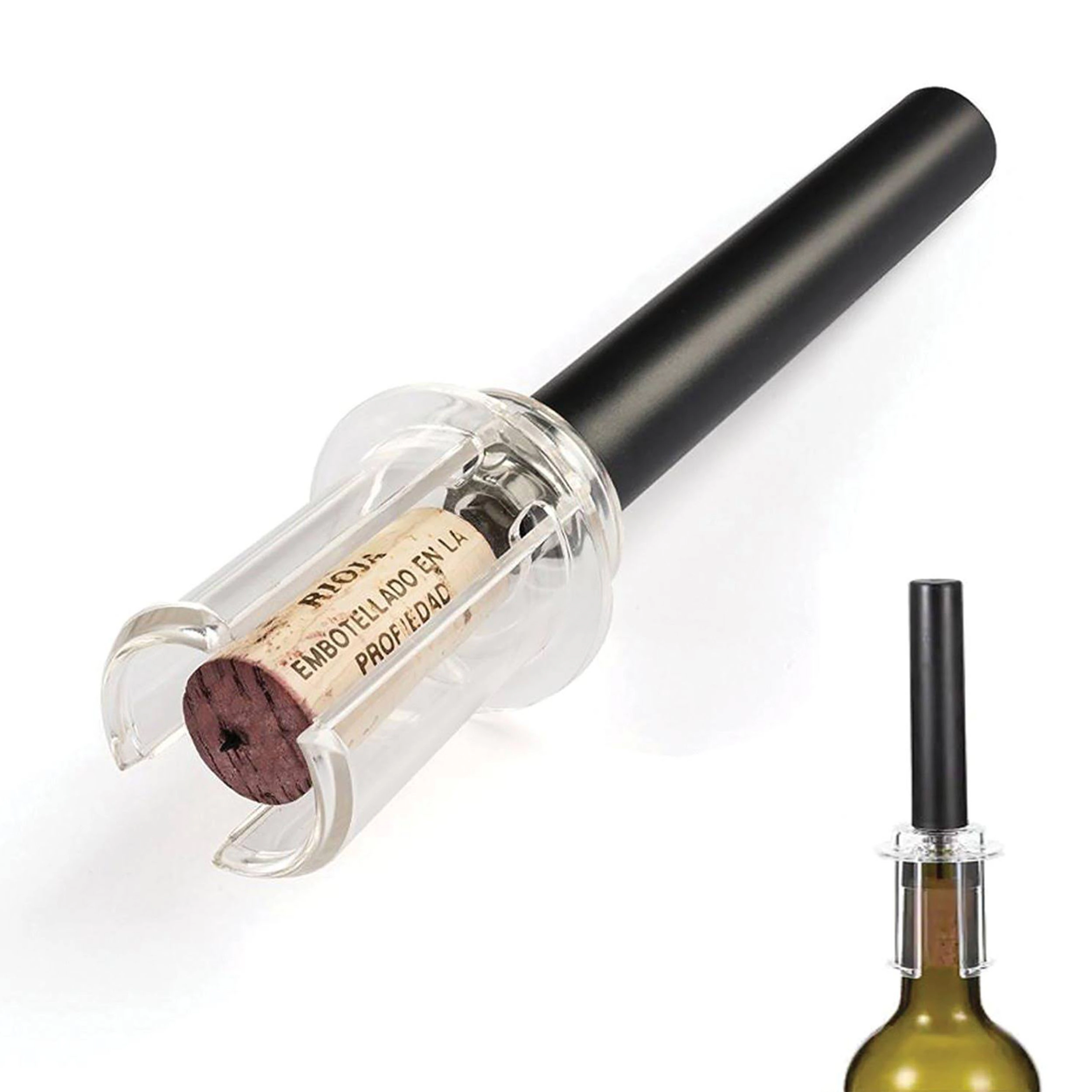 Brentwood Air Pump Wine Bottle Opener with Foil Cutter, Vacuum Stopper, Aerator Pourer