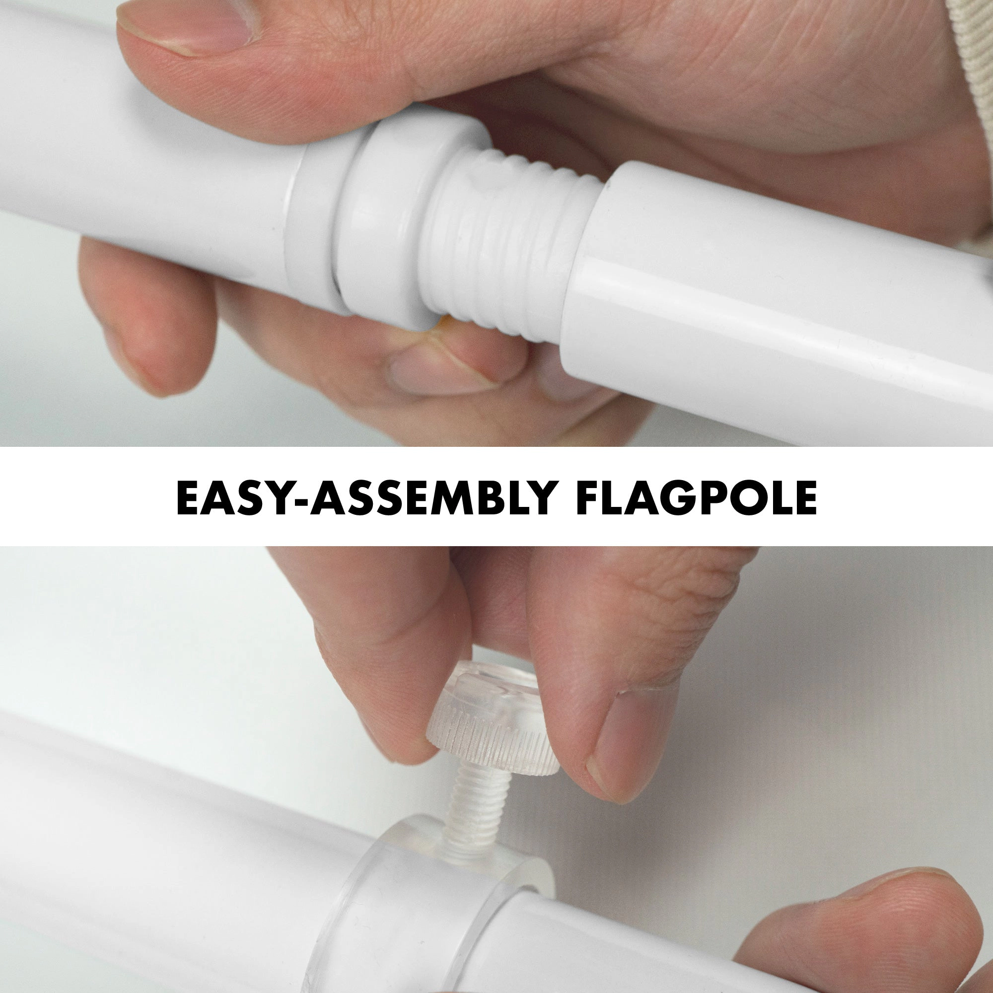 G128 5 Ft Tangle-Free Aluminum Spinning Flagpole White