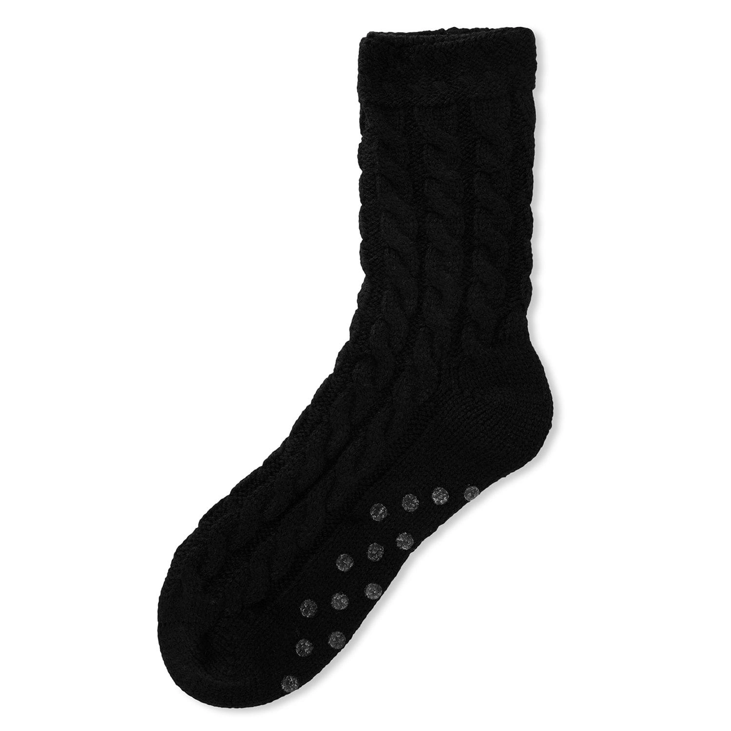 Memoi Women Classic Twist Chunky Knit Non-Skid Crew Sock