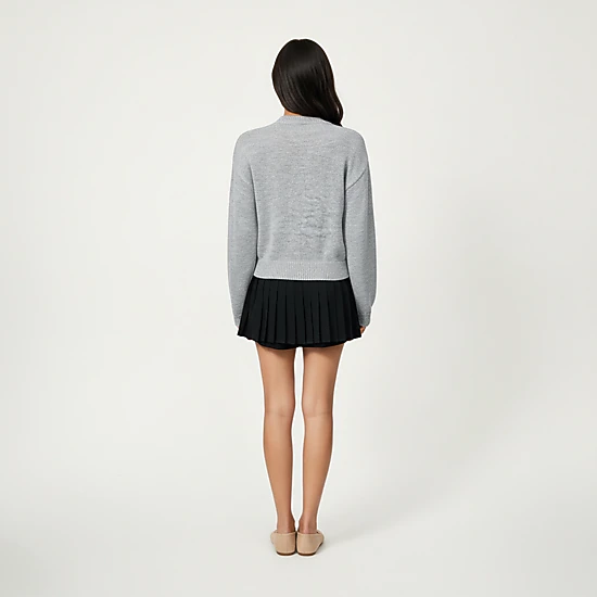 Andwang Statement Ribbon Knit Top グレー TOPS