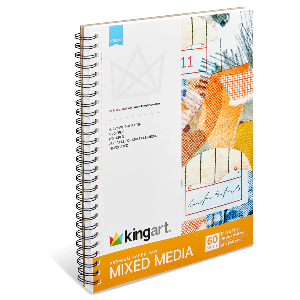 KINGART Mixed Media Sketchbook - 11 x 14 inches - 60 Sheets