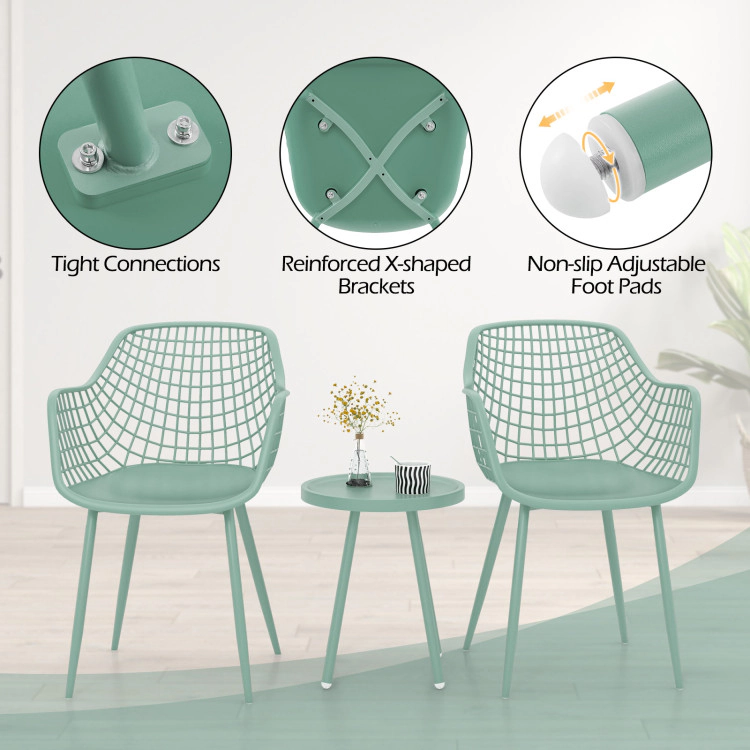 Hivvago 3 Piece Patio Chair Set With Pp Seat And Tabletop For Porch