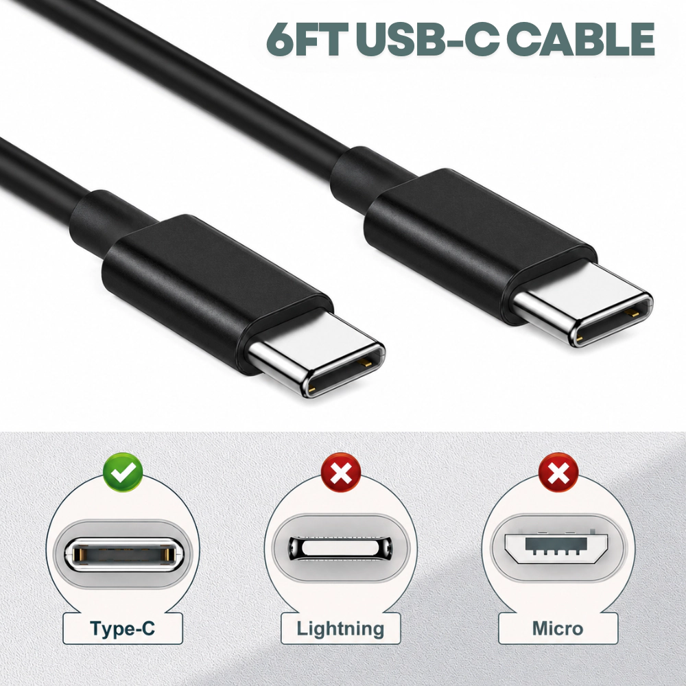 Qixxronics 35W USB C Super Fast Charger, (2-Pack) USB-C 6Ft Cable for Samsung Galaxy, iPhone 17 16 15, iPad, Pixels