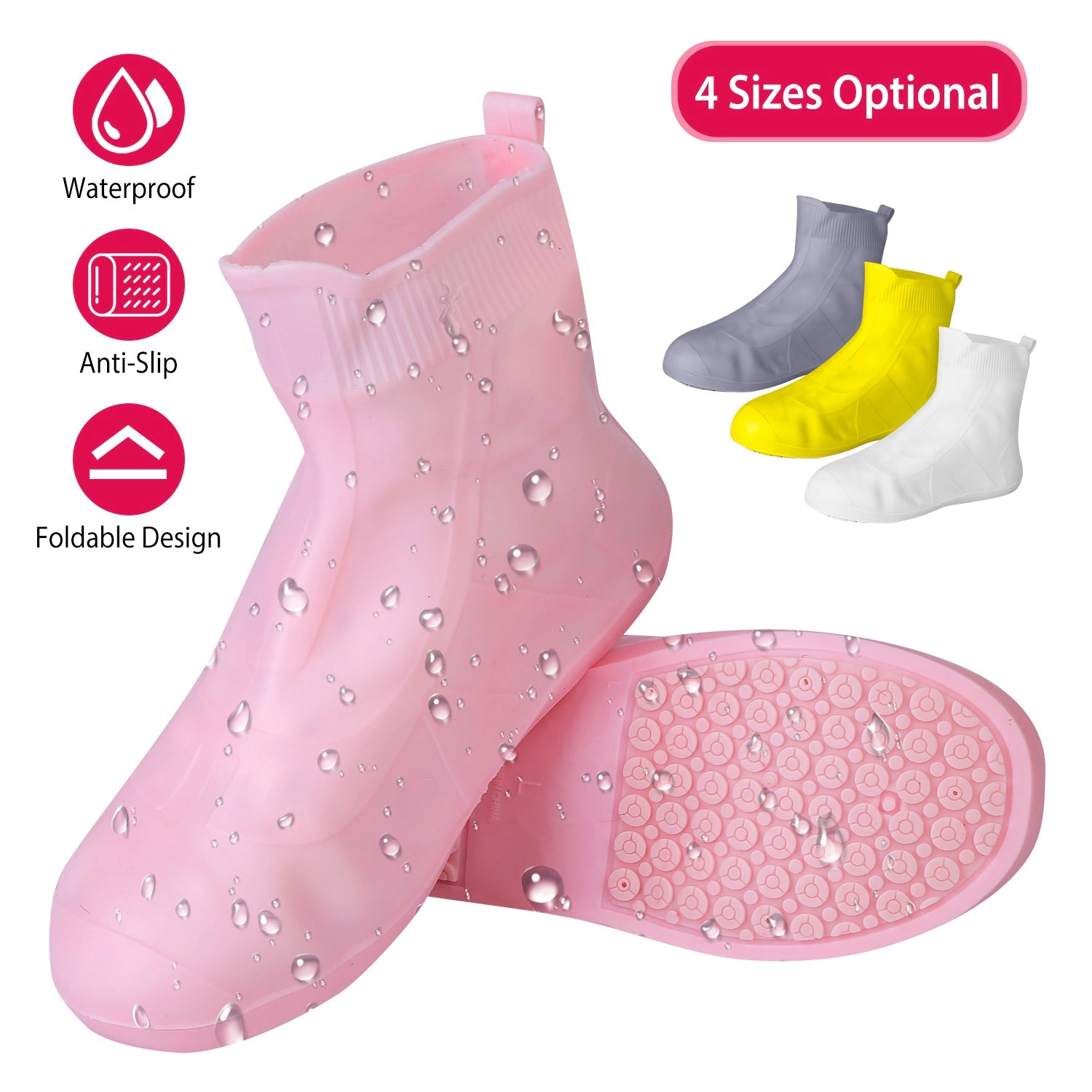 GBruno Waterproof Reusable TPE Shoe Covers