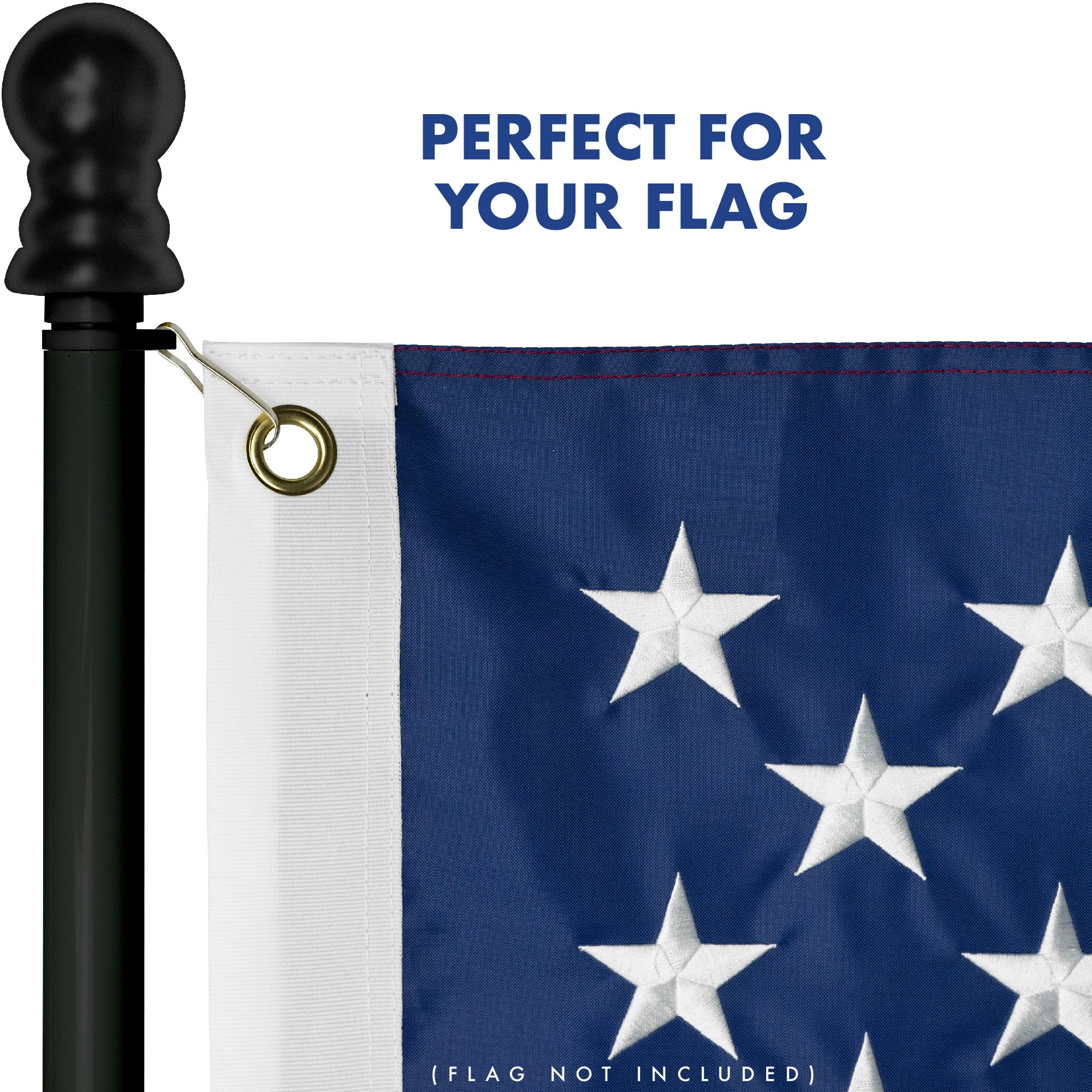 G128 5 ft Tangle-Free Spinning Aluminum Wall-Mount Flagpole, Black