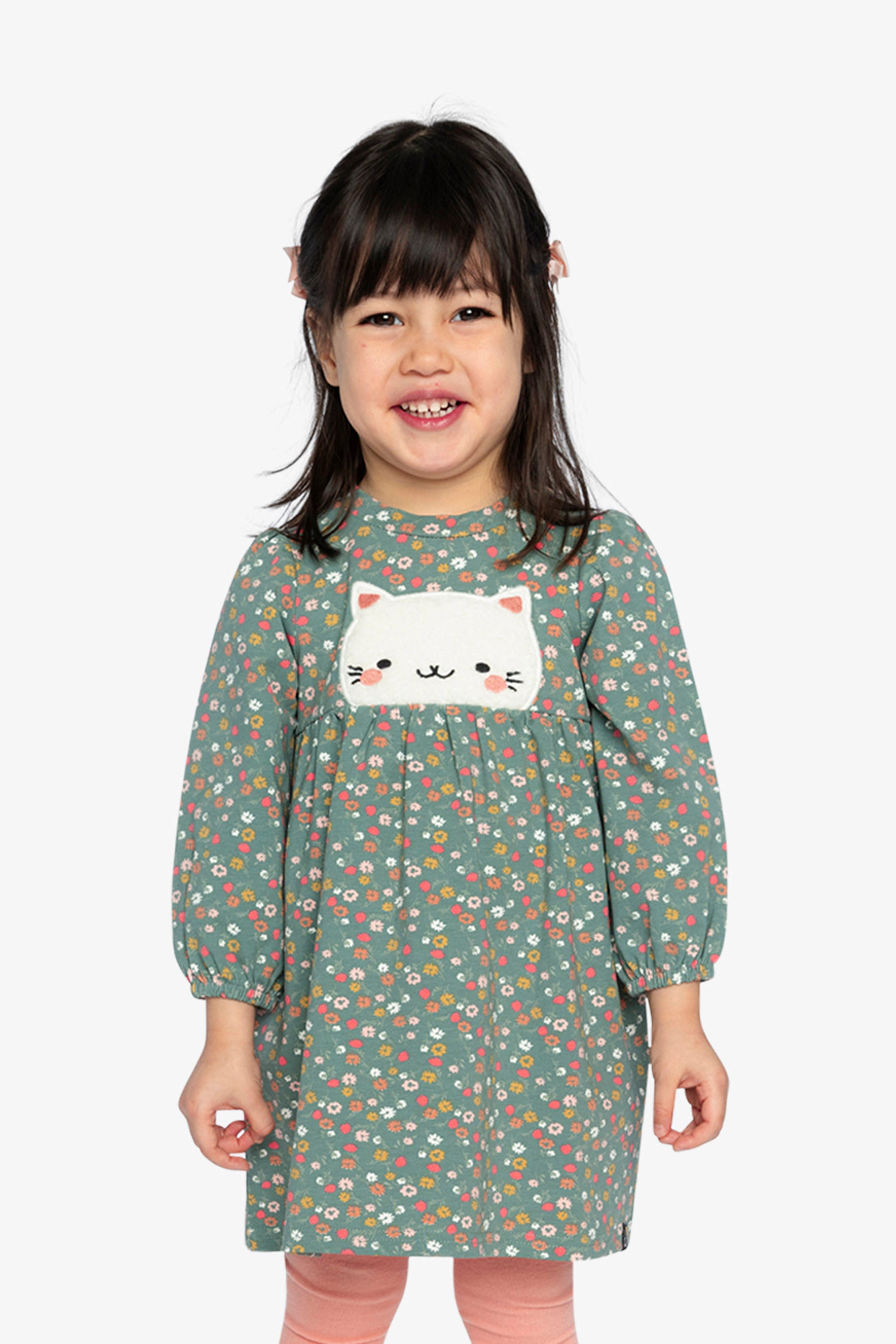 Deux par Deux Girls Organic Cotton Floral Print Dress