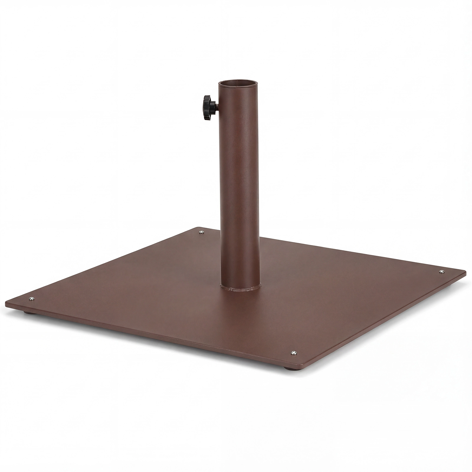 SUGIFT 20-in Square Patio Umbrella Base Stand 4 Adjustable Footpads for 1.6-1.9-in Diameter Poles 35-lb Weight Black
