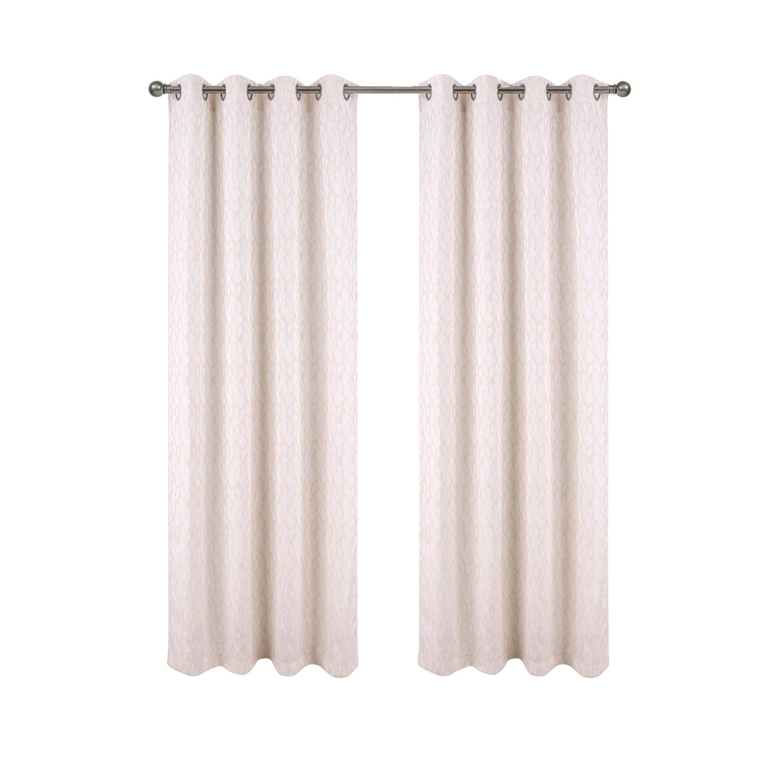 RT Designer Collection Cubix Jacquard Grommet Luxurious Modern Design Curtain Panel 54" x 84" Silver