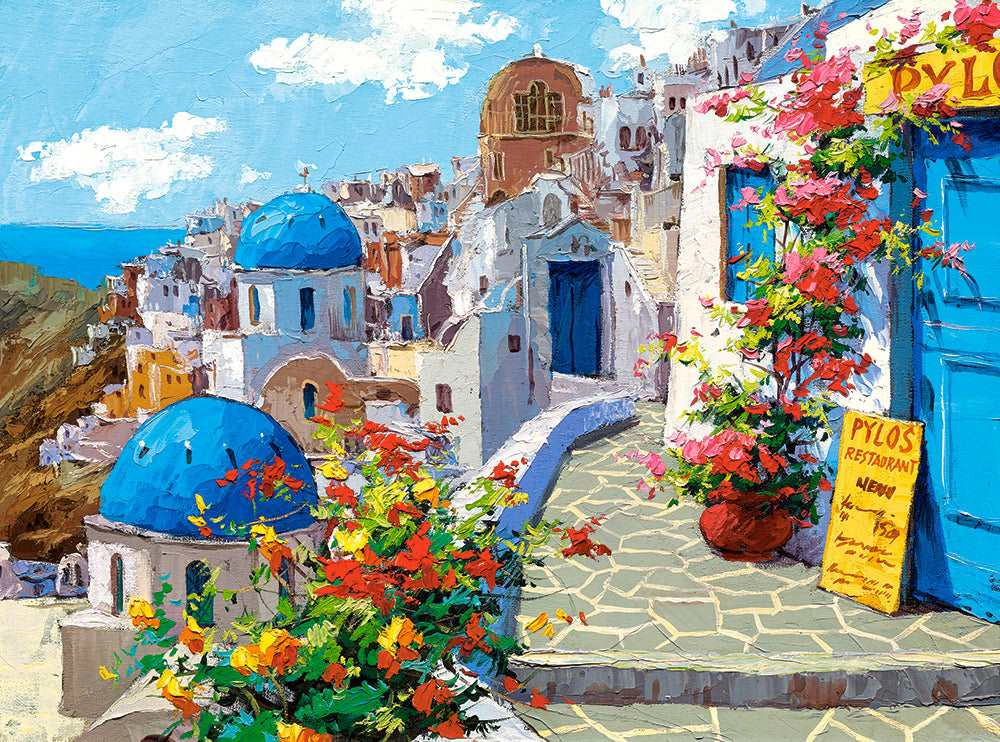 CASTORLAND 2000 Piece Jigsaw Puzzles, Spring in Santorini, Greece, Adult Puzzles, Castorland C-200603-2