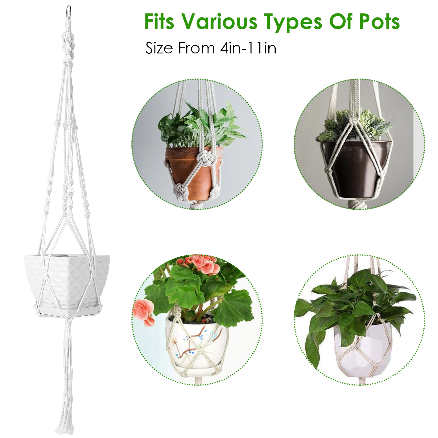 GBruno Cotton Rope Plant Hanger 2-Pack