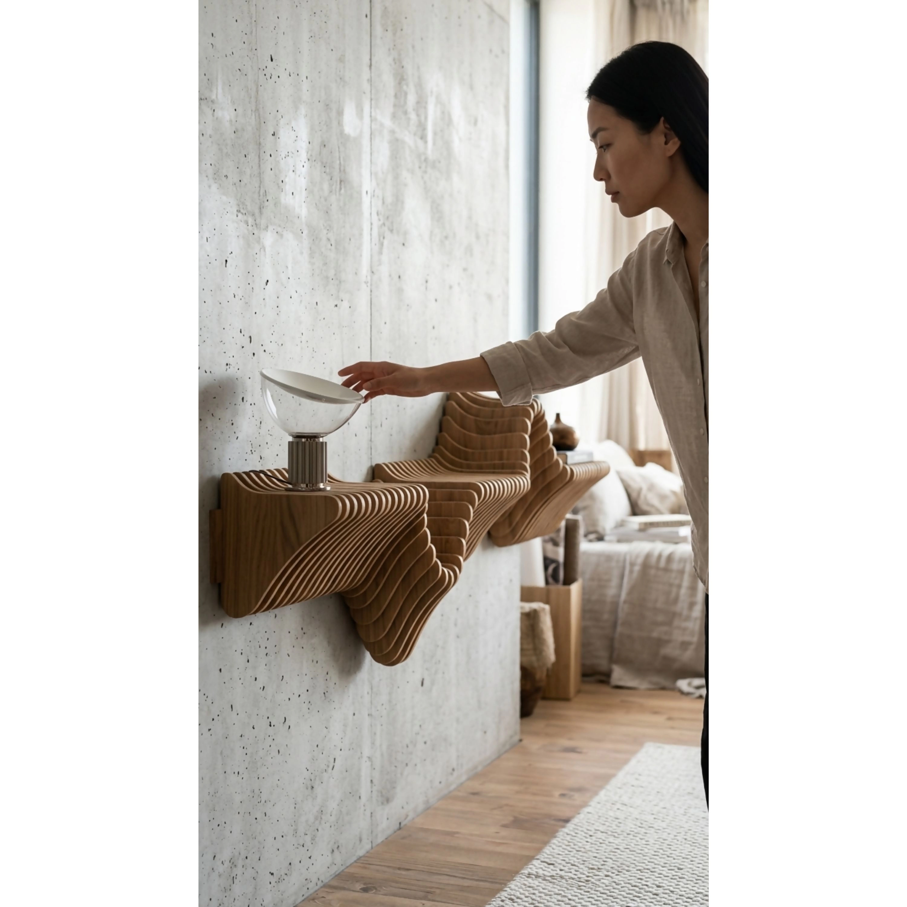 Wear Sierra Parametric 63" 3D Wavy Floating Shelf