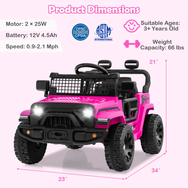 Hivvago 12V Kids Ride on Truck Car Battery Powered Electric Vehicle