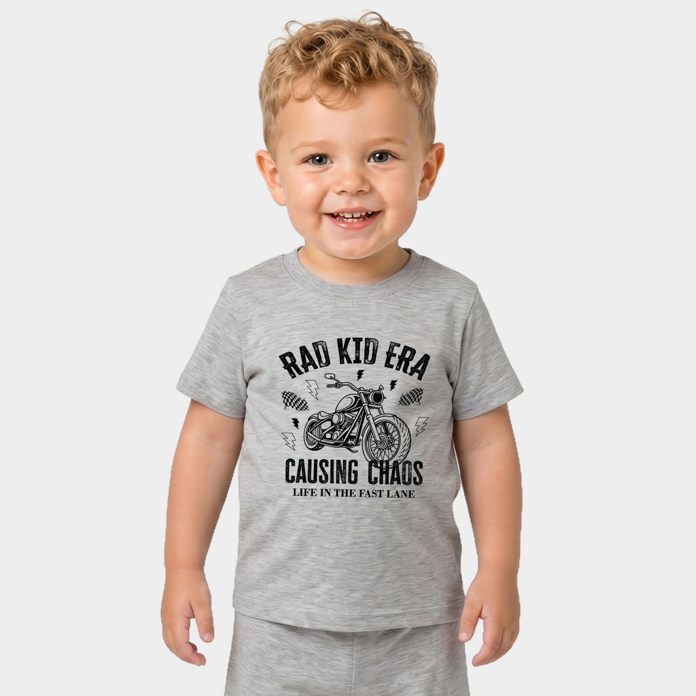 The Juniper Shop - Toddler Crew Shorts Set Rad Kid Era Causing Chaos