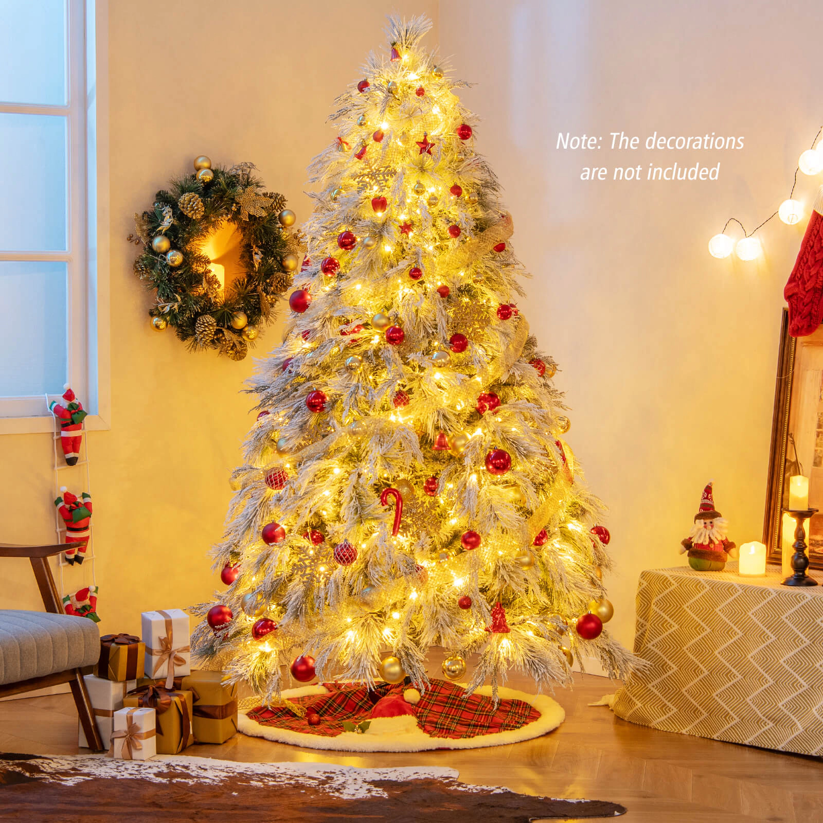 Costway 4.5/6/7 FT Pre-Lit Artificial Christmas Tree